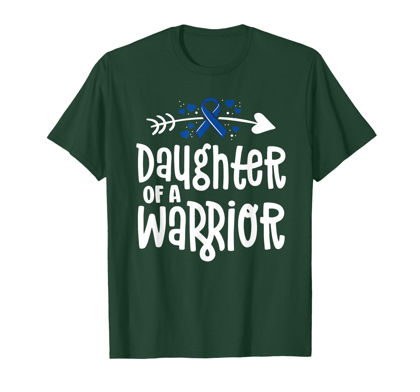 Daughter of a Warrior Blue Family Colon Cancer Awareness T-Shirt