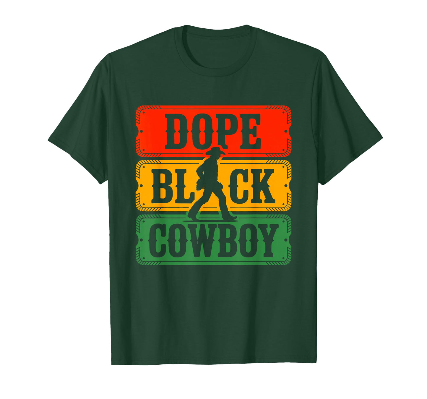 Dope Black Cowboy Western Style Rodeo Melanin Afro American T-Shirt