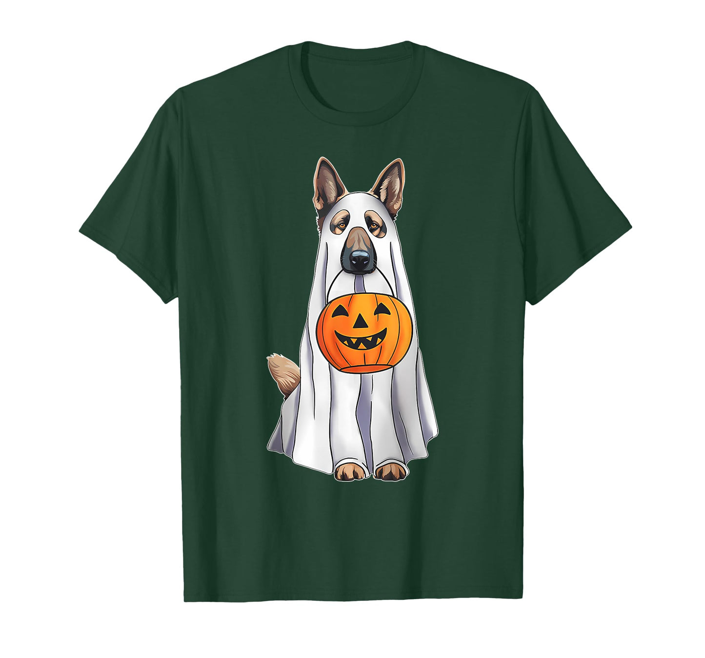 German Shepherd Ghost Pumpkin Halloween Costume Fall T-Shirt