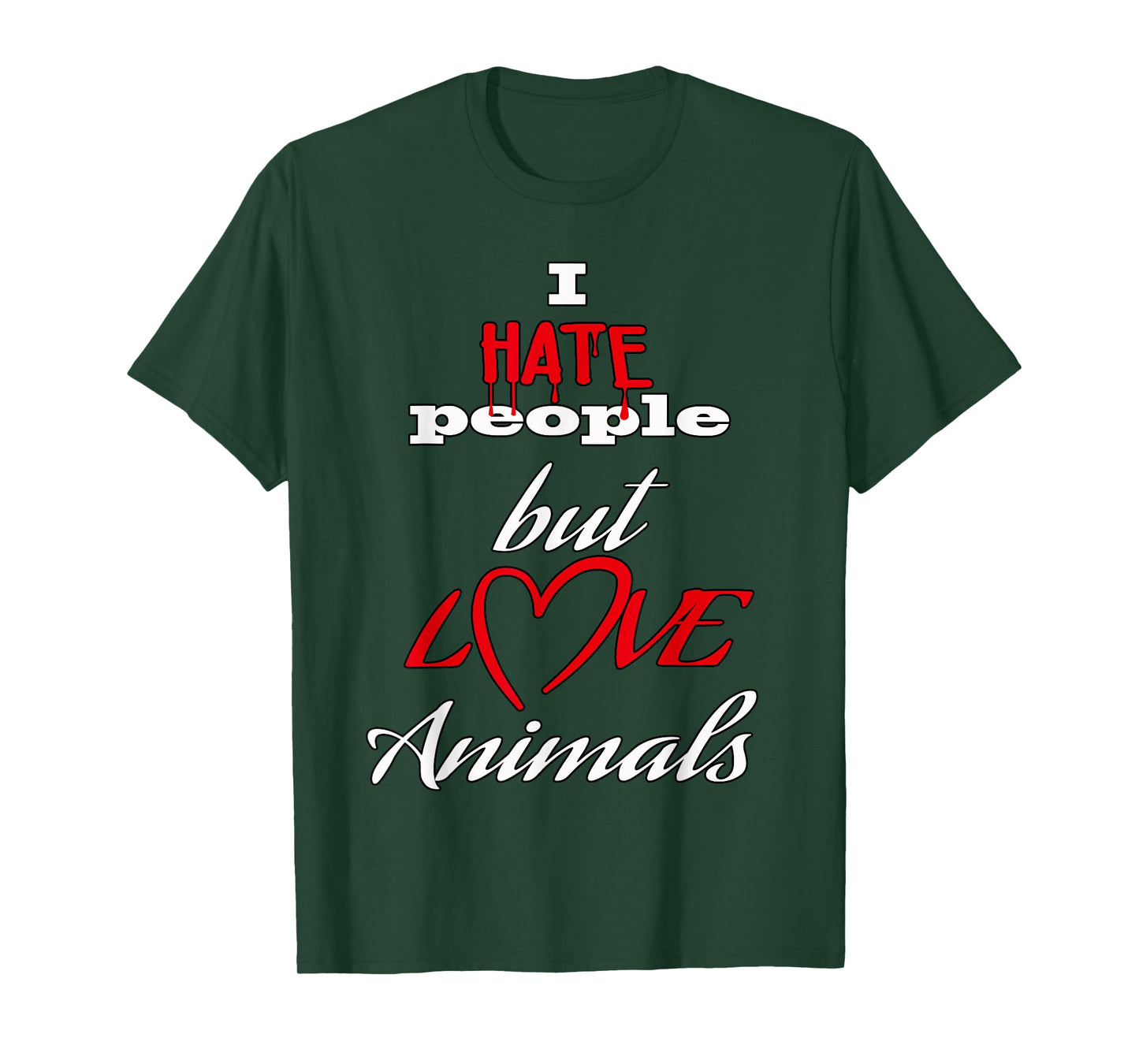 I hate people but love animals dog cat animals animal friend T-Shirt for Men Women Kids