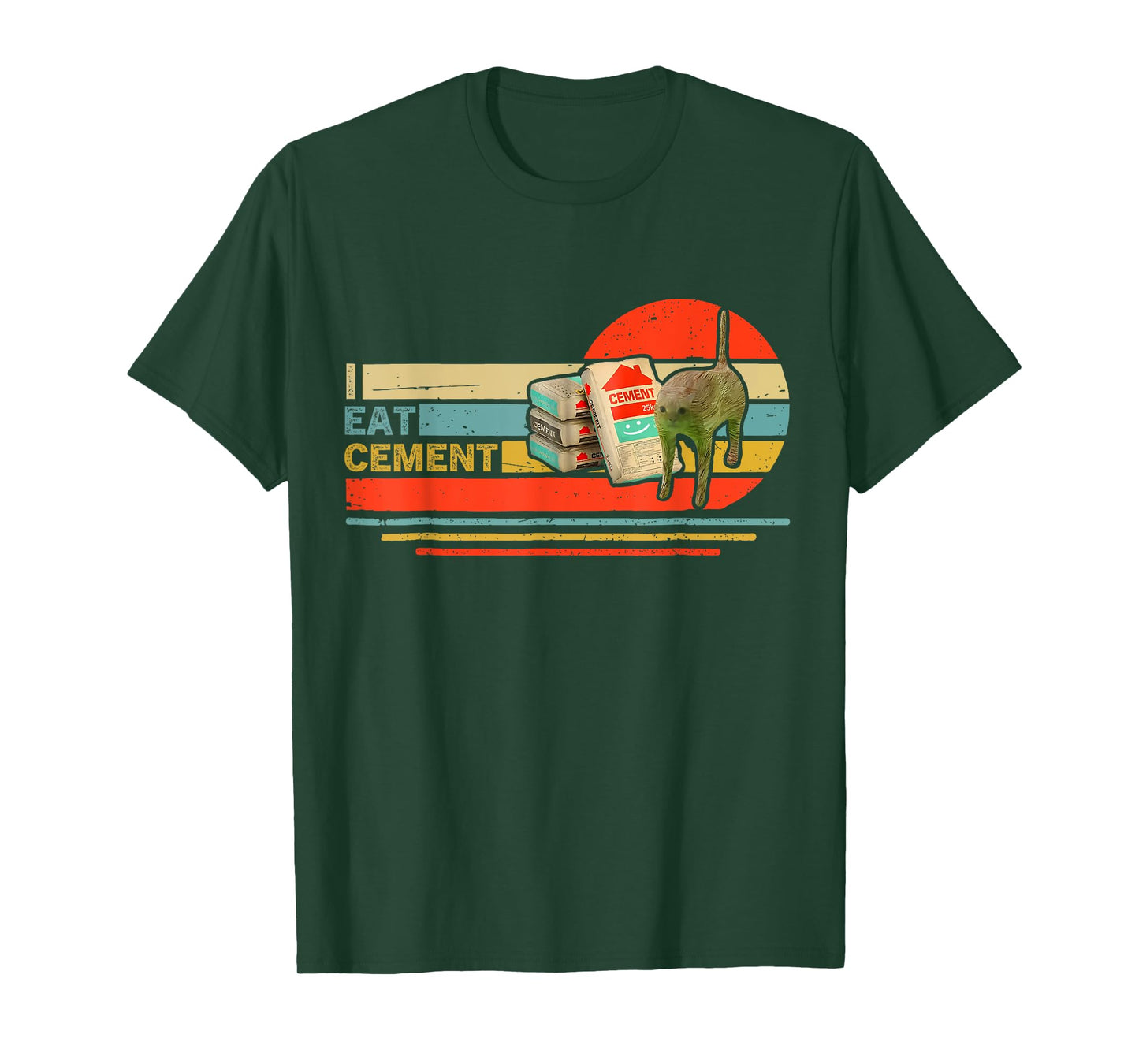 Funny Cat Meme Internet Quote I Eat Cement Men Women Cool T-Shirt
