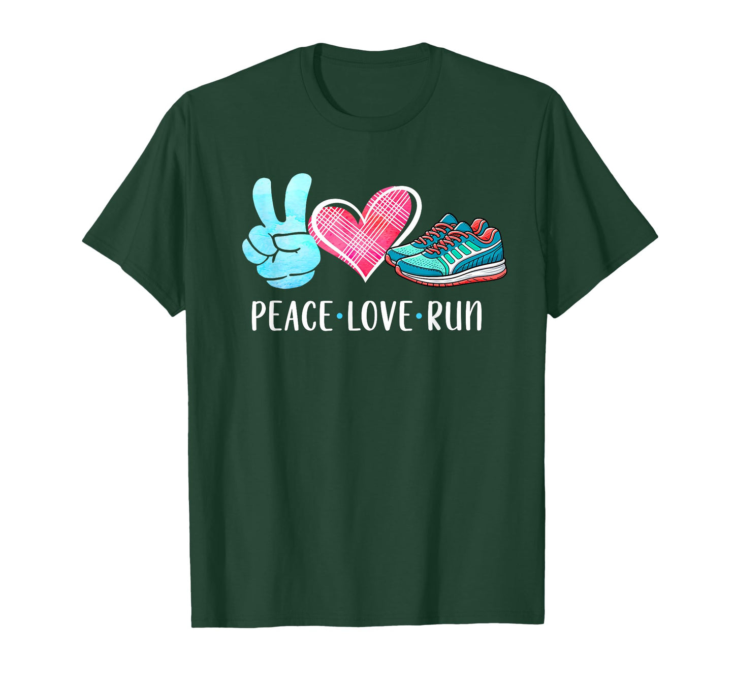 Running Lover Running Team Runner Athletic Peace Love Run T-Shirt