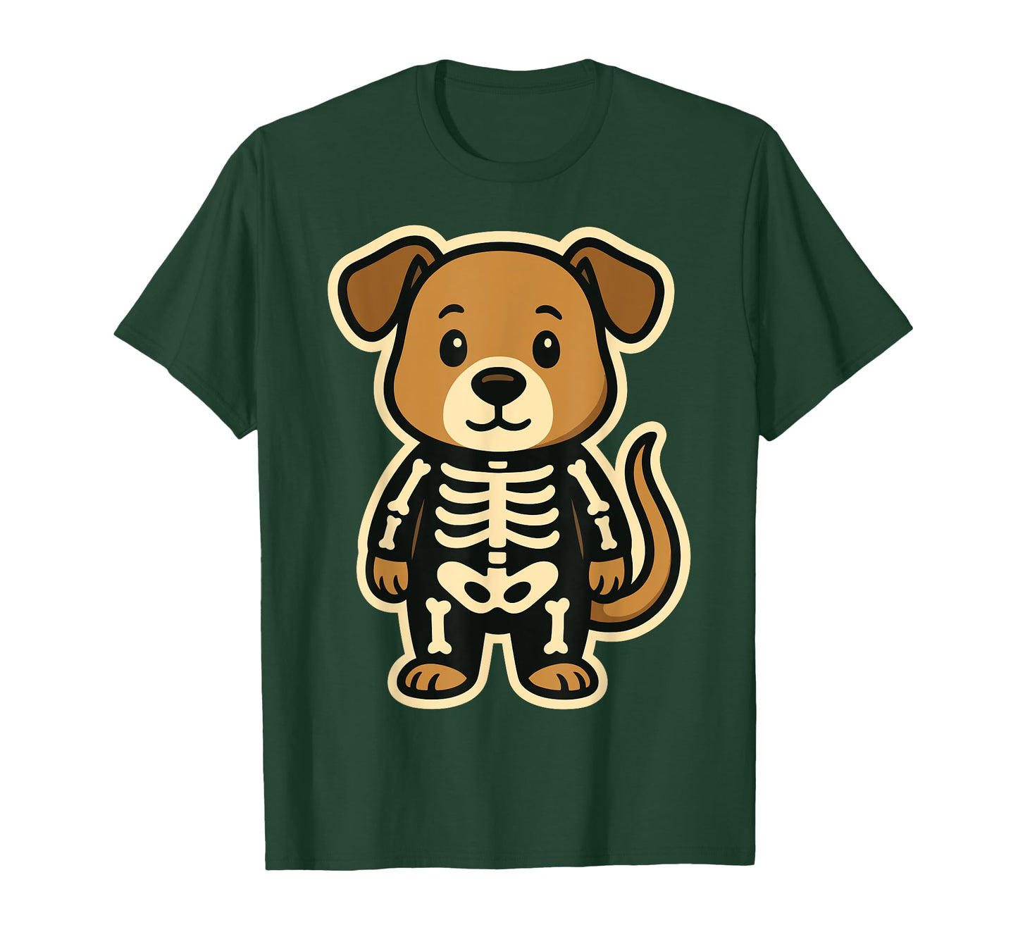 Funny Dog Skeleton Costume for Kids Boys Girls Halloween T-Shirt