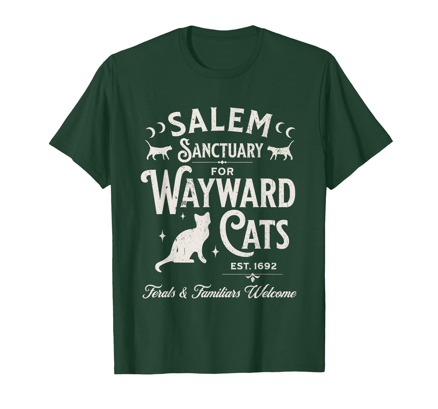 Funny Black Cats Witch Salem Sanctuary for Wayward Halloween T-Shirt