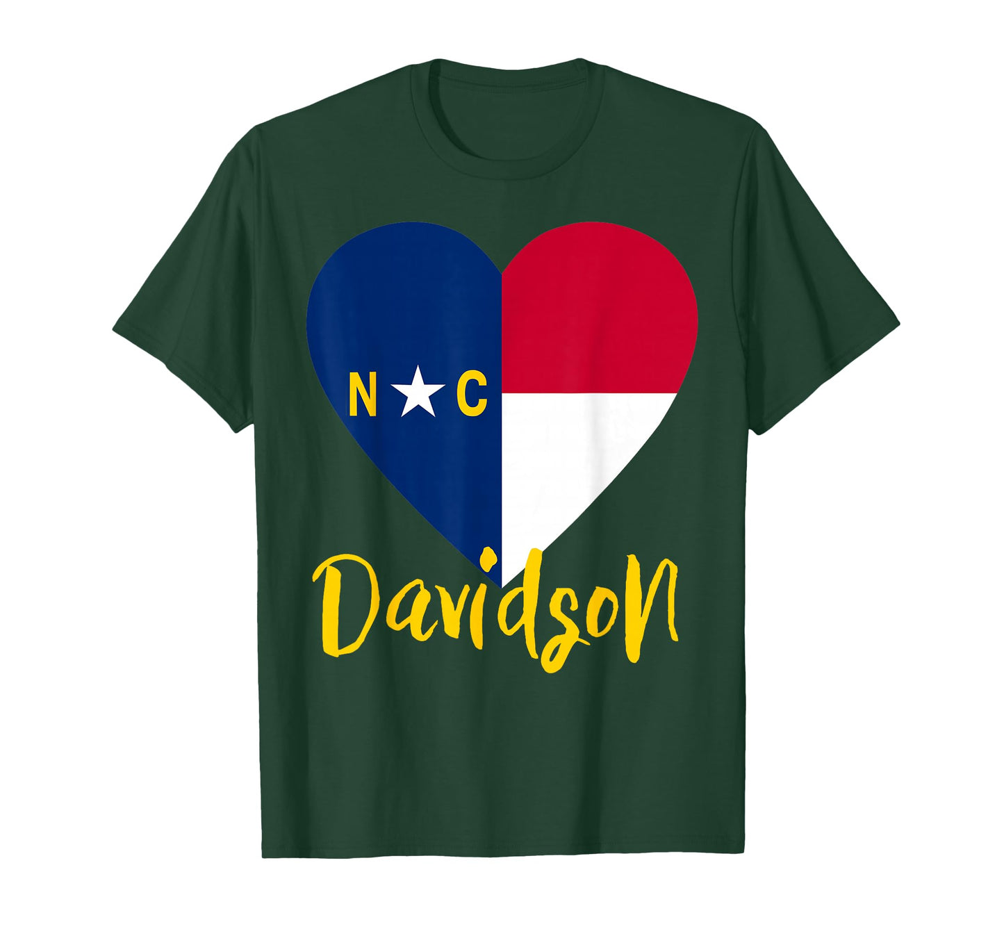 I Love Davidson North Carolina City NC Flag Heart T-Shirt