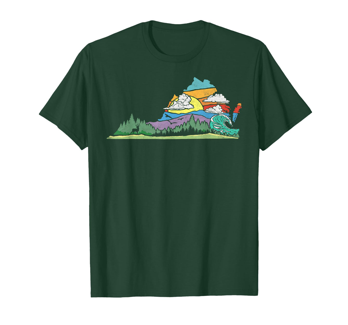 Vintage Virginia Outdoors & Nature Lover Retro 80s Graphic T-Shirt