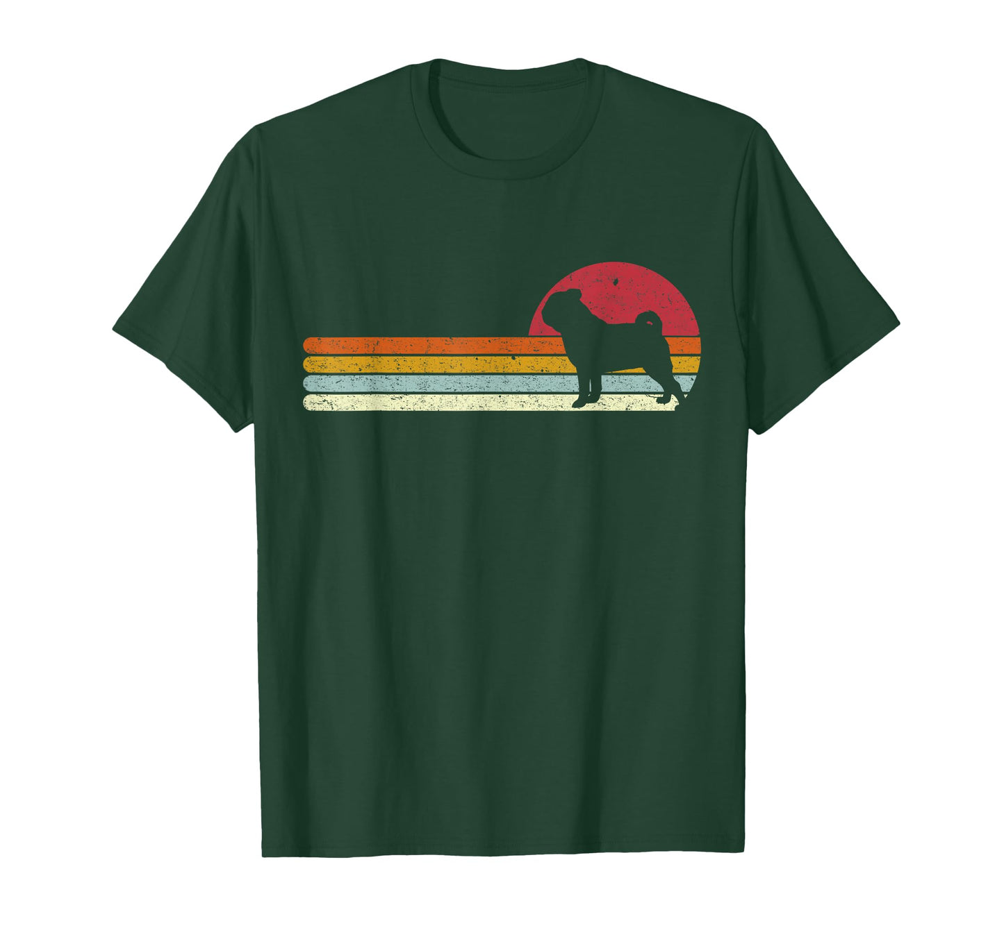 Sunset Pug Distressed Mops Carlino Carlino for Dog Owners T-Shirt