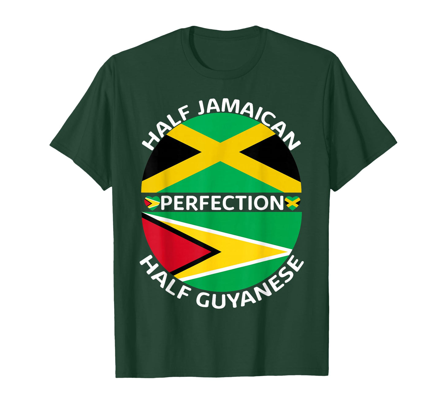 Half Jamaican Half Guyanese Jamaica Guyana Flag Men Women T-Shirt