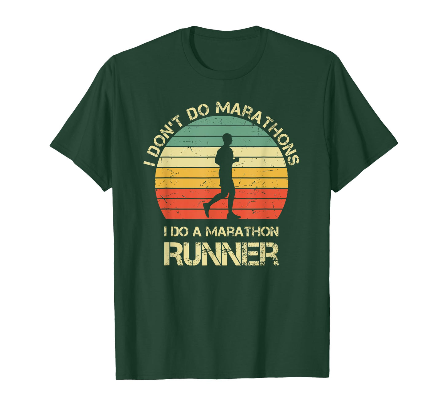 Retro I Don't Do Marathons I Do A Marathon Runner T-Shirt, Small, Black