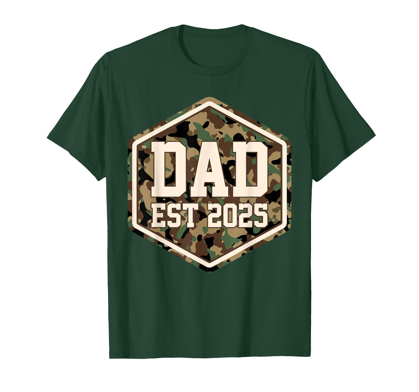 CAMO Dad Est 2025 Father's Day New Dad Baby Announcement T-Shirt