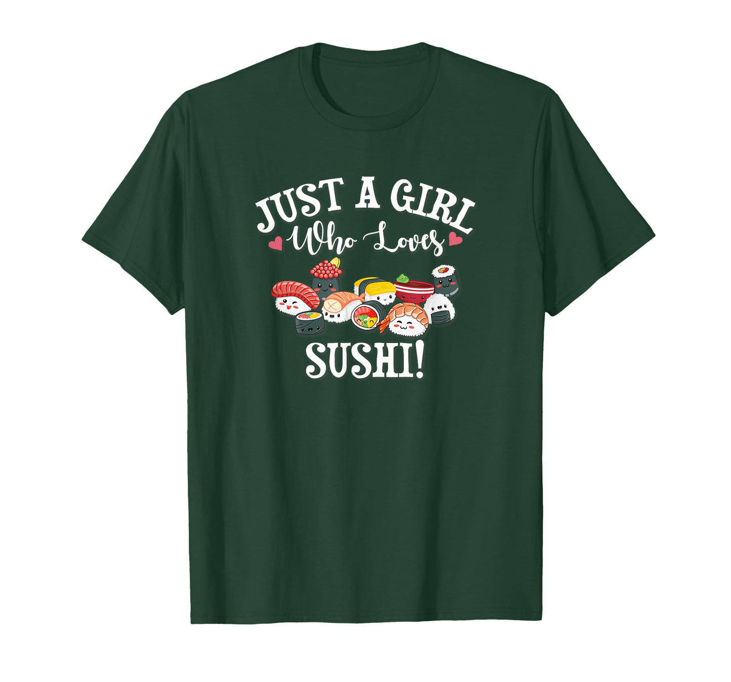 Funny Kawaii Kid Chibi Anime Girl Who Loves Sushi Roll Lover T-Shirt