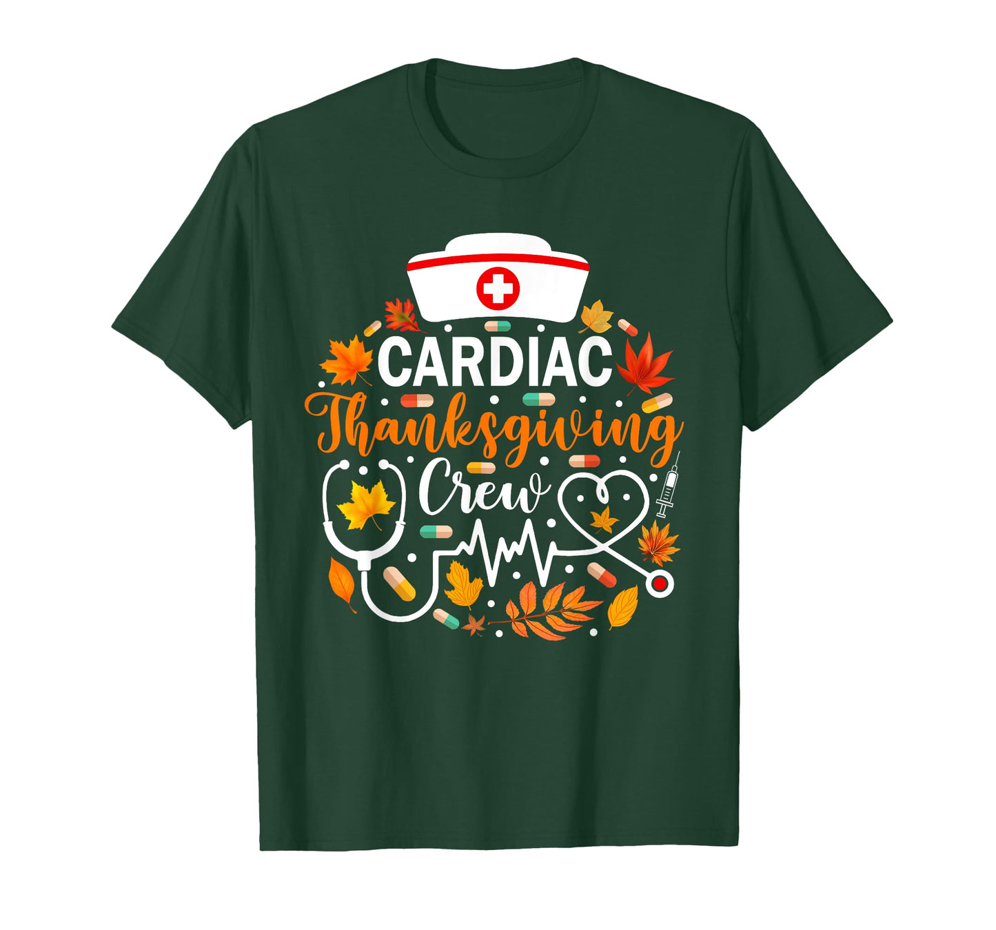 Cardiac Thanksgiving Nurse Crew Funny Thanksgiving Nurse T-Shirt