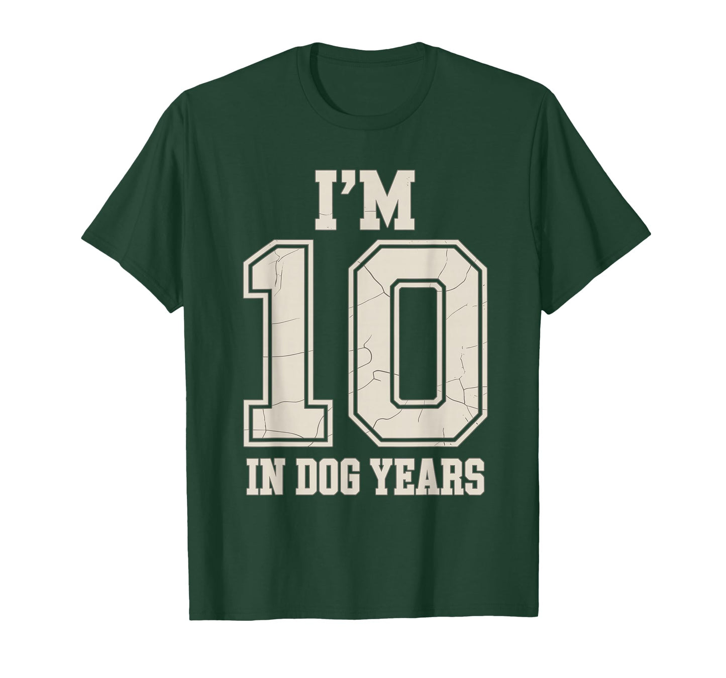 70th Birthday Gifts for Men I'm 10 in Dog Years Funny Dog T-Shirt