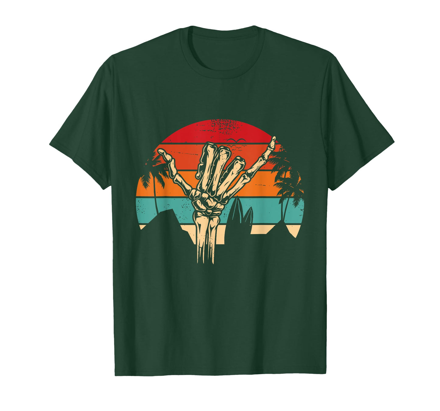 Shaka Sign Vintage Skeleton Hand - Surfing & Surf T-Shirt