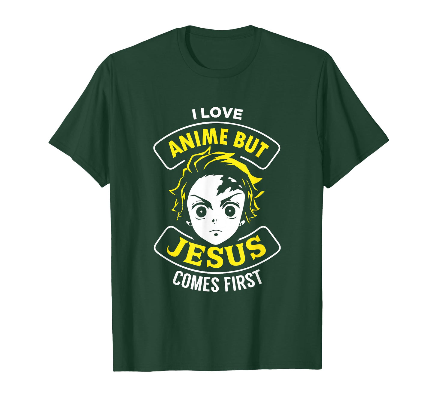 I Love Anime But Jesus Comes First - Christian Japan Yellow T-Shirt