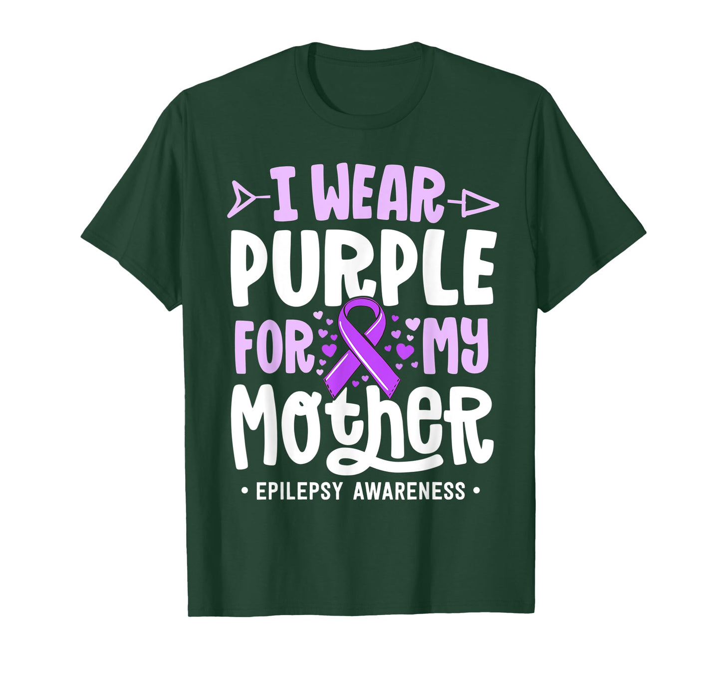 Epilepsy Ribbon Shirt I Wear Purple For My Mother Awareness T-Shirt