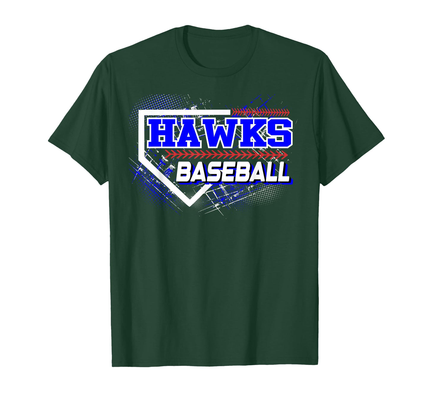 Hawks Baseball Home Plate Blue Hawk Pride Baseball Mom T-Shirt