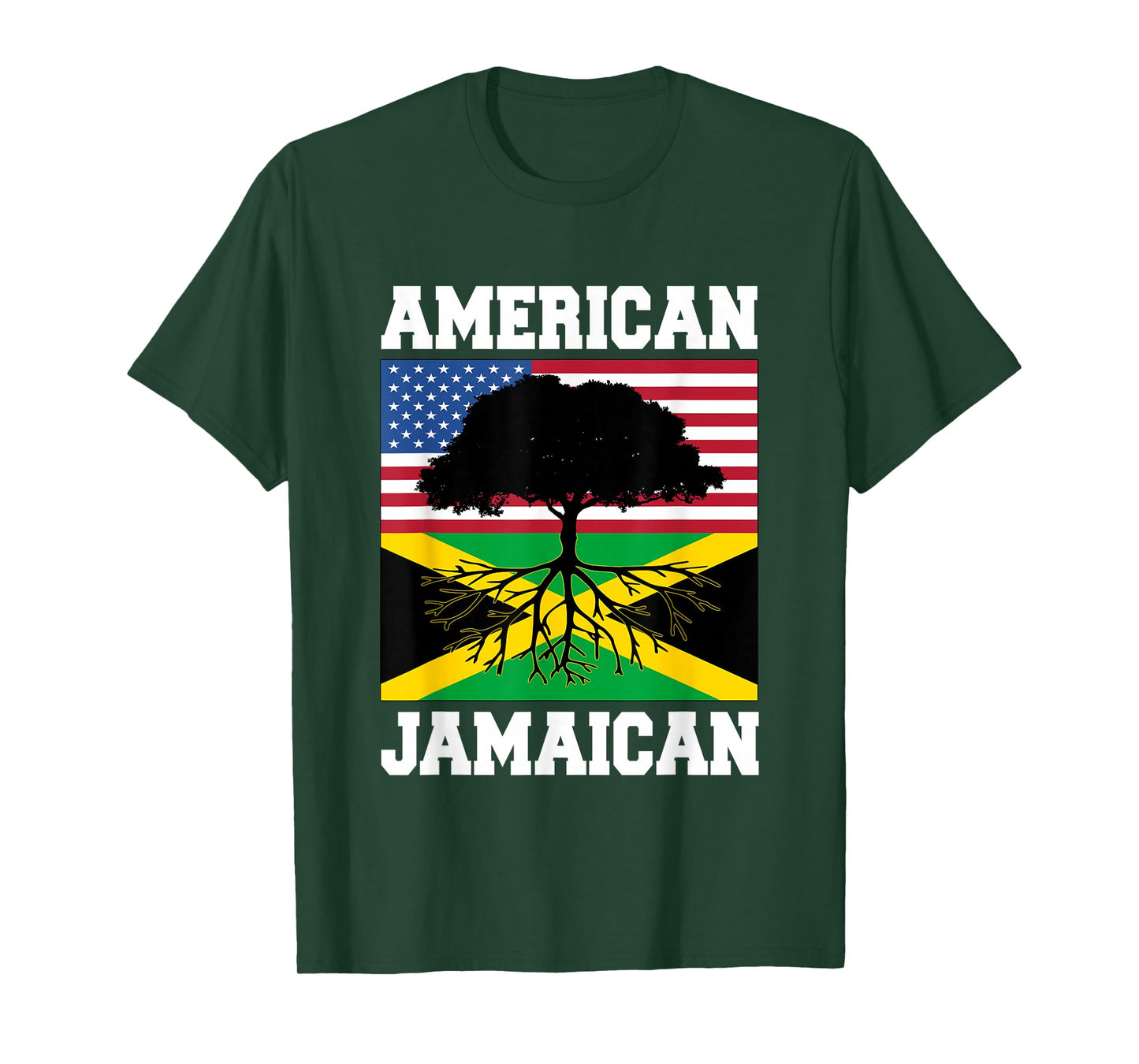 Usa Jamaica Flag Jamaican Roots American Born America T-Shirt