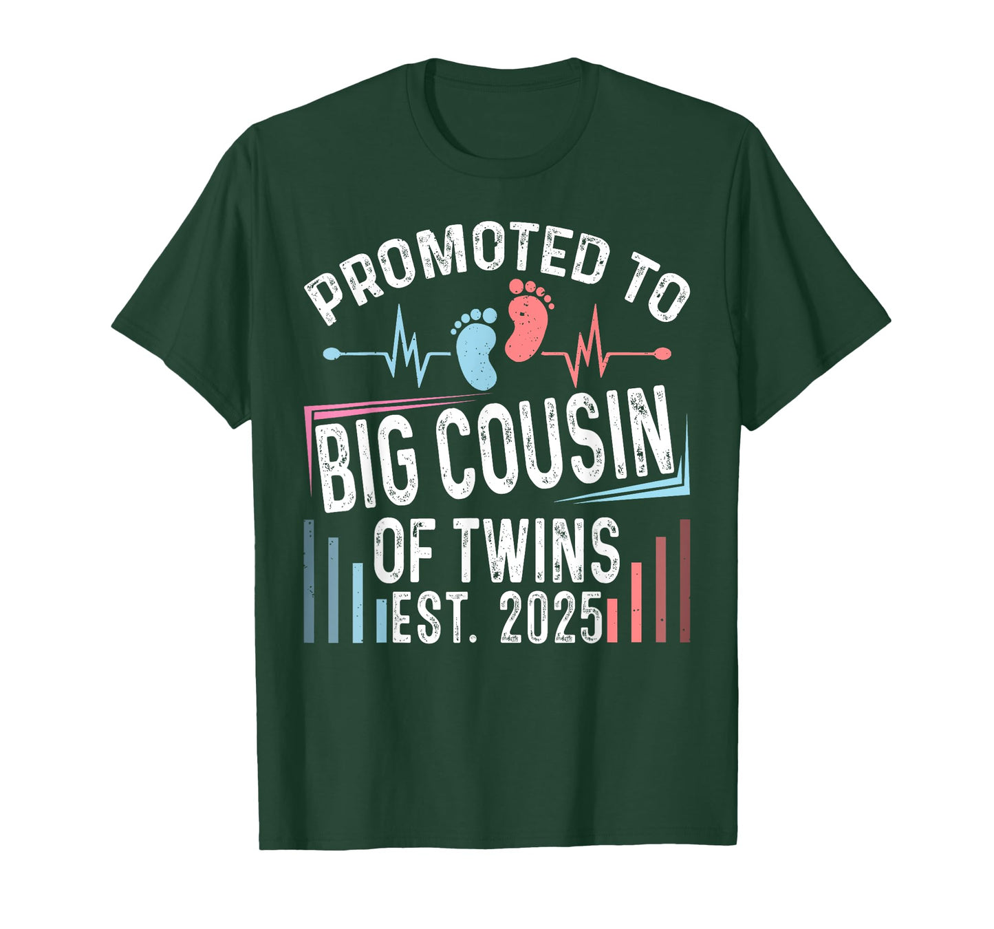 Promoted To Big Cousin Of Twins Est 2025 Baby Shower Vintage T-Shirt
