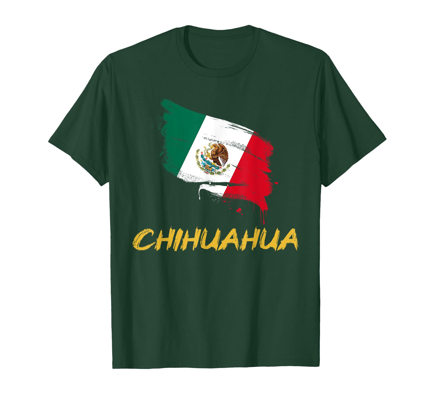 Chihuahua Mexico MX Mexican Heritage Flag Paint Stroke T-Shirt