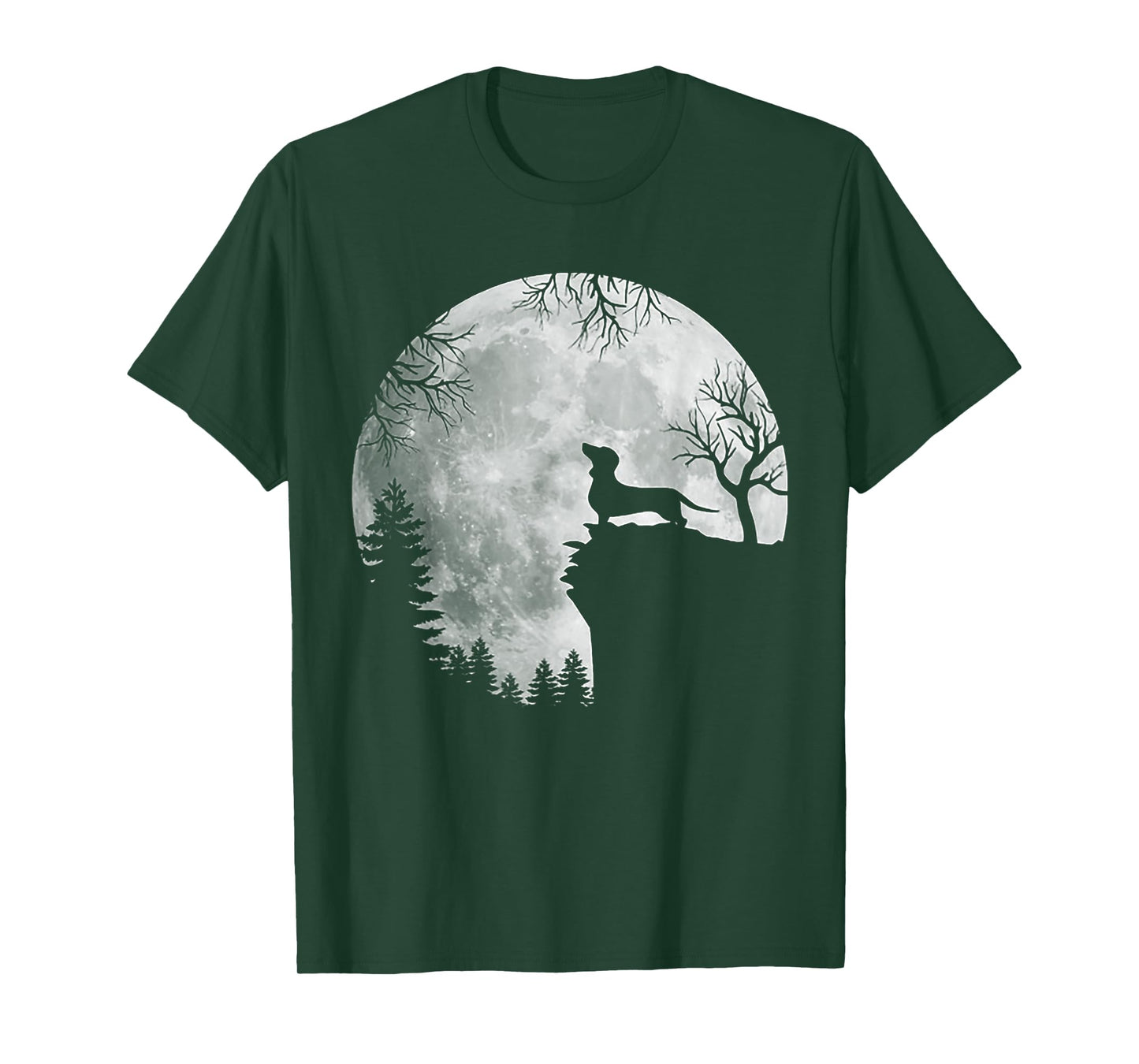 Funny Dachshund And Moon Halloween Dog Lover Costume T-Shirt