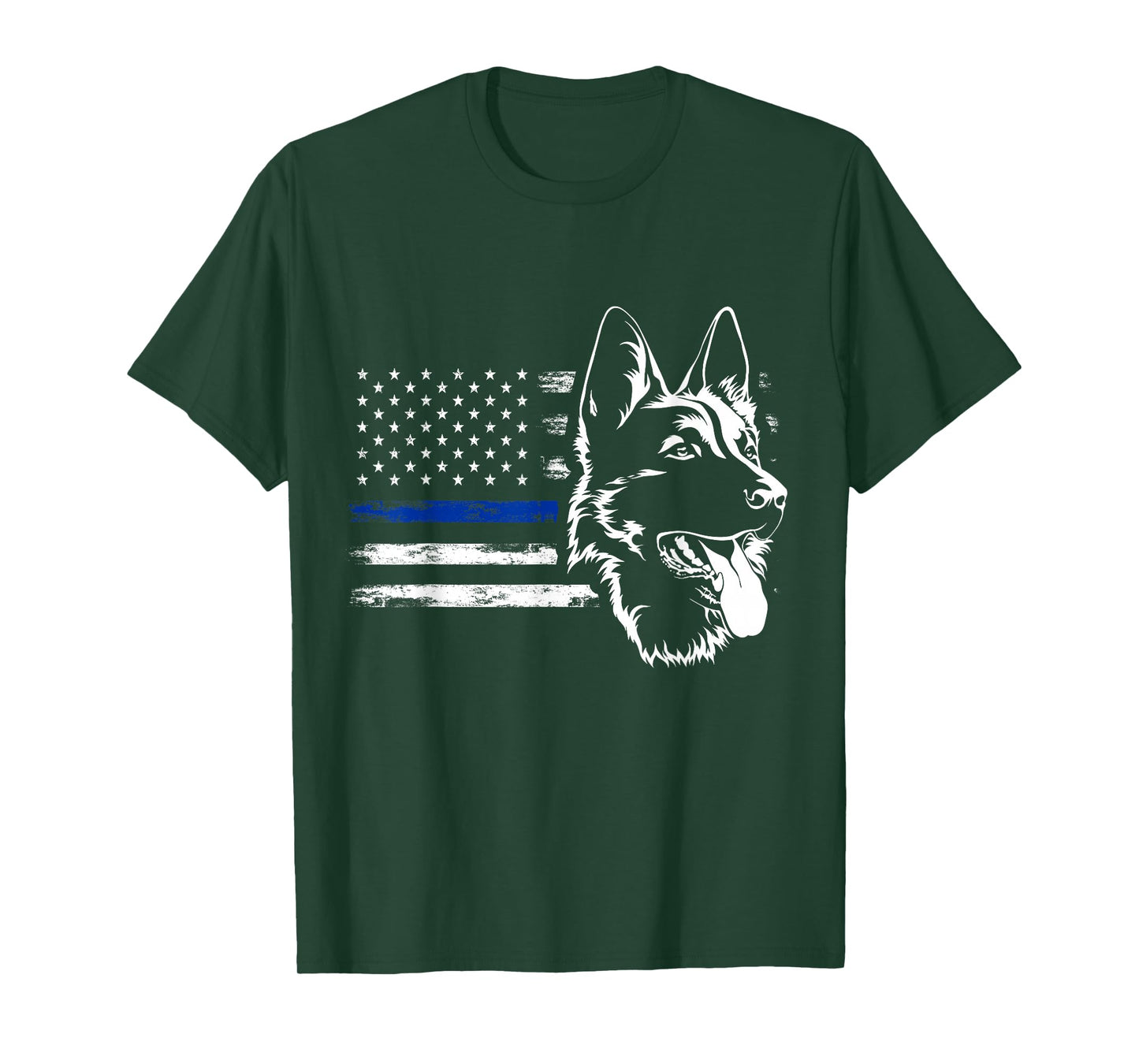 US Flag German Shepherd Police T-Shirt