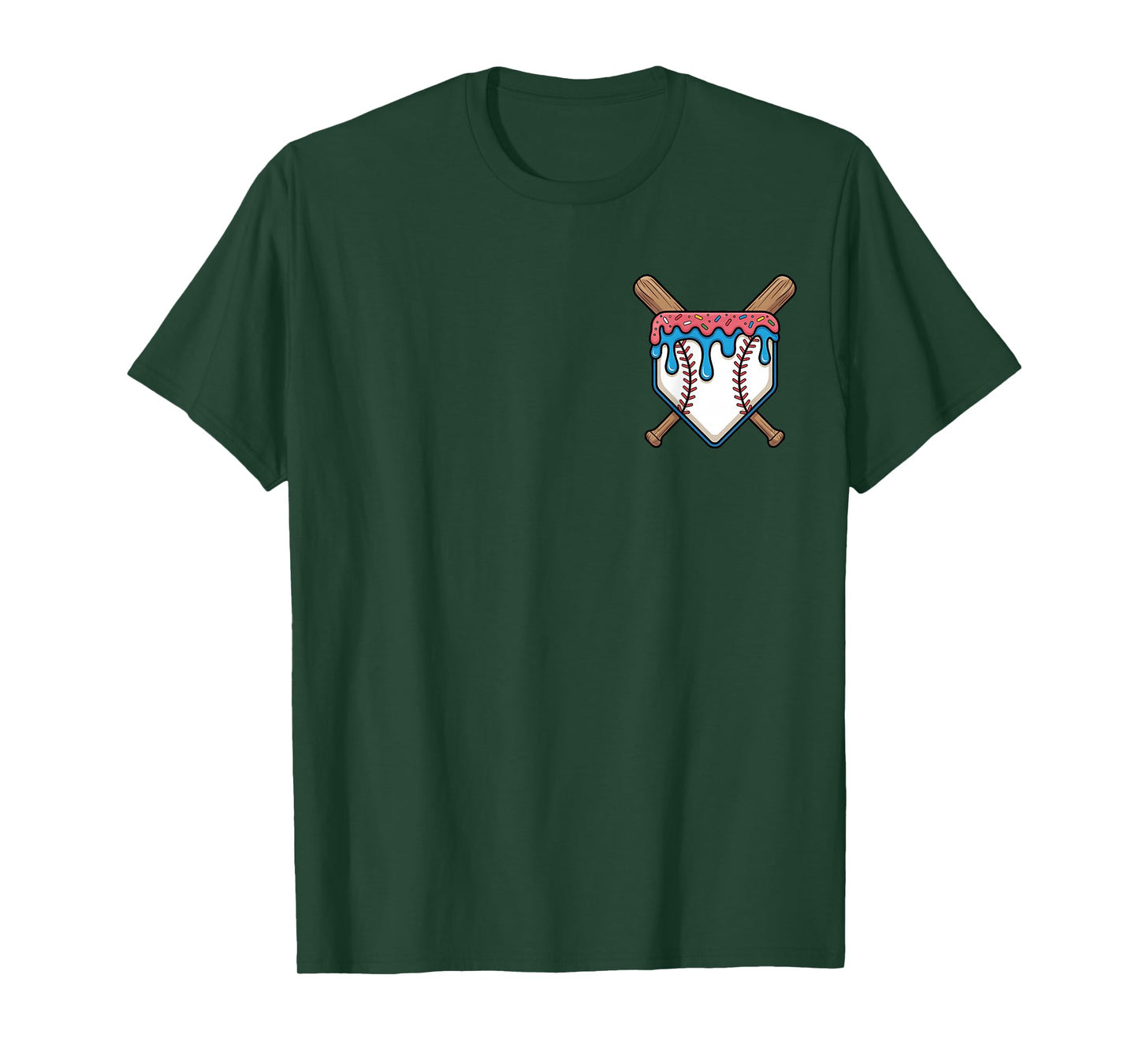 Baseball Drip For Boys Home Plate Ice Cream Drip Youth T-Shirt