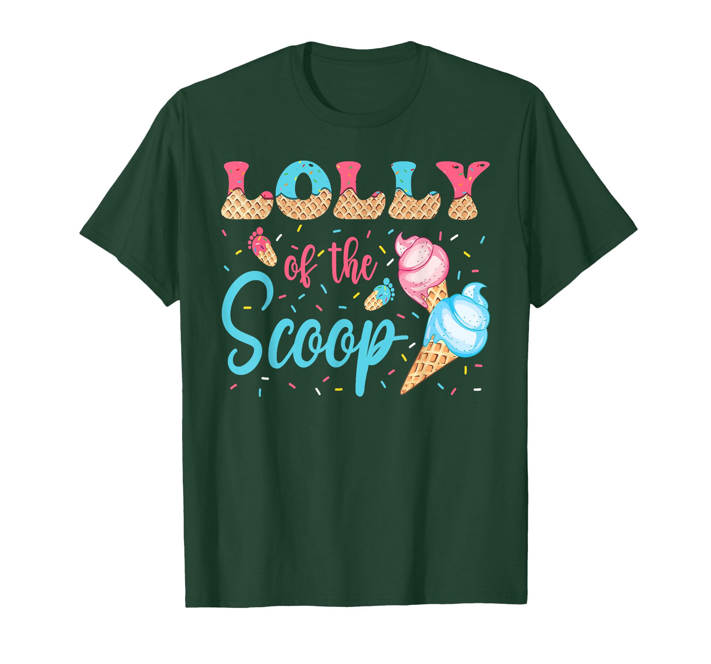 Lolly Of The Scoop Ice Cream Gender Reveal Baby Shower T-Shirt