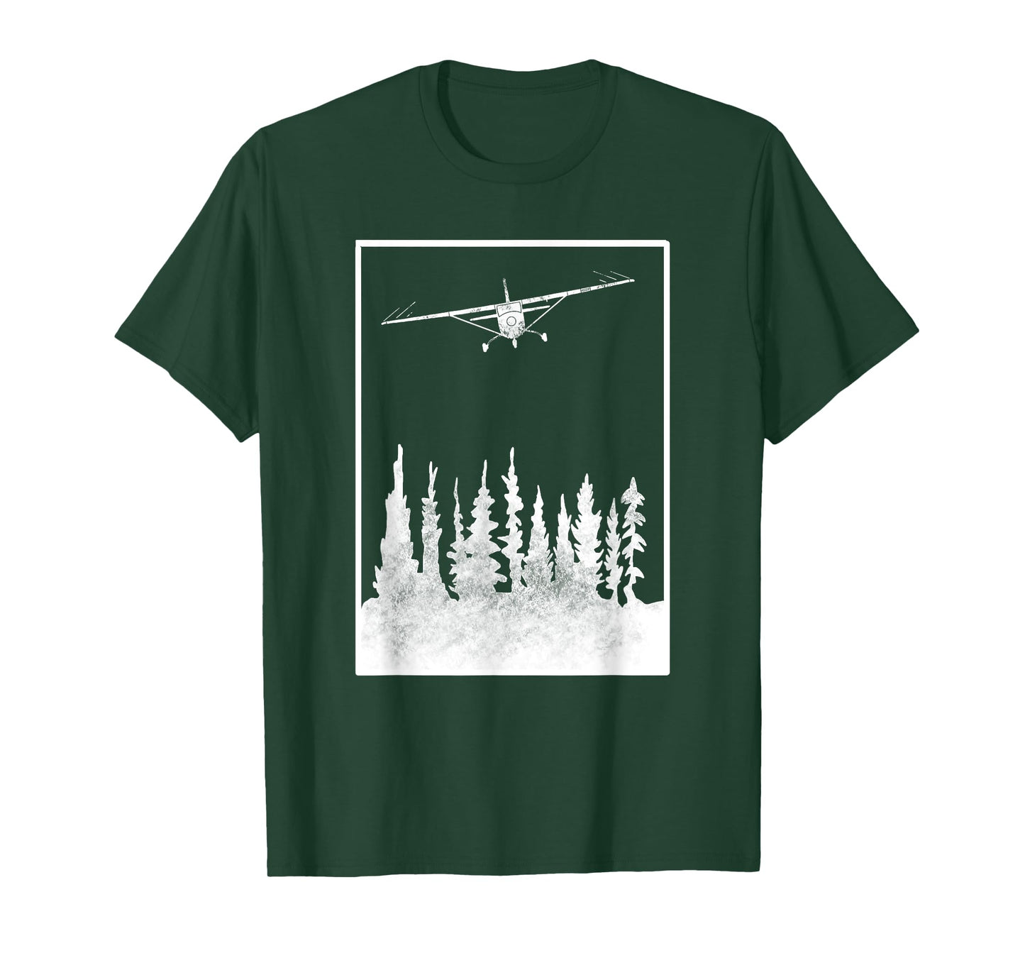 Airplane Graphic C172 over Trees - Pilot Present - Aviation T-Shirt