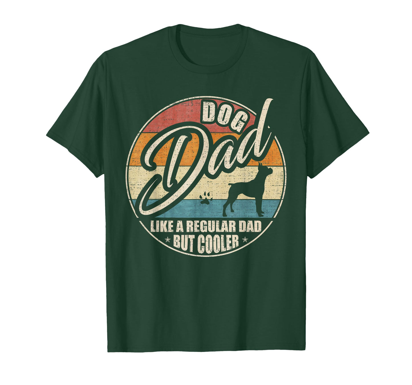 Vintage Retro Dog Dad Like A Regular Dad But Cooler Funny T-Shirt