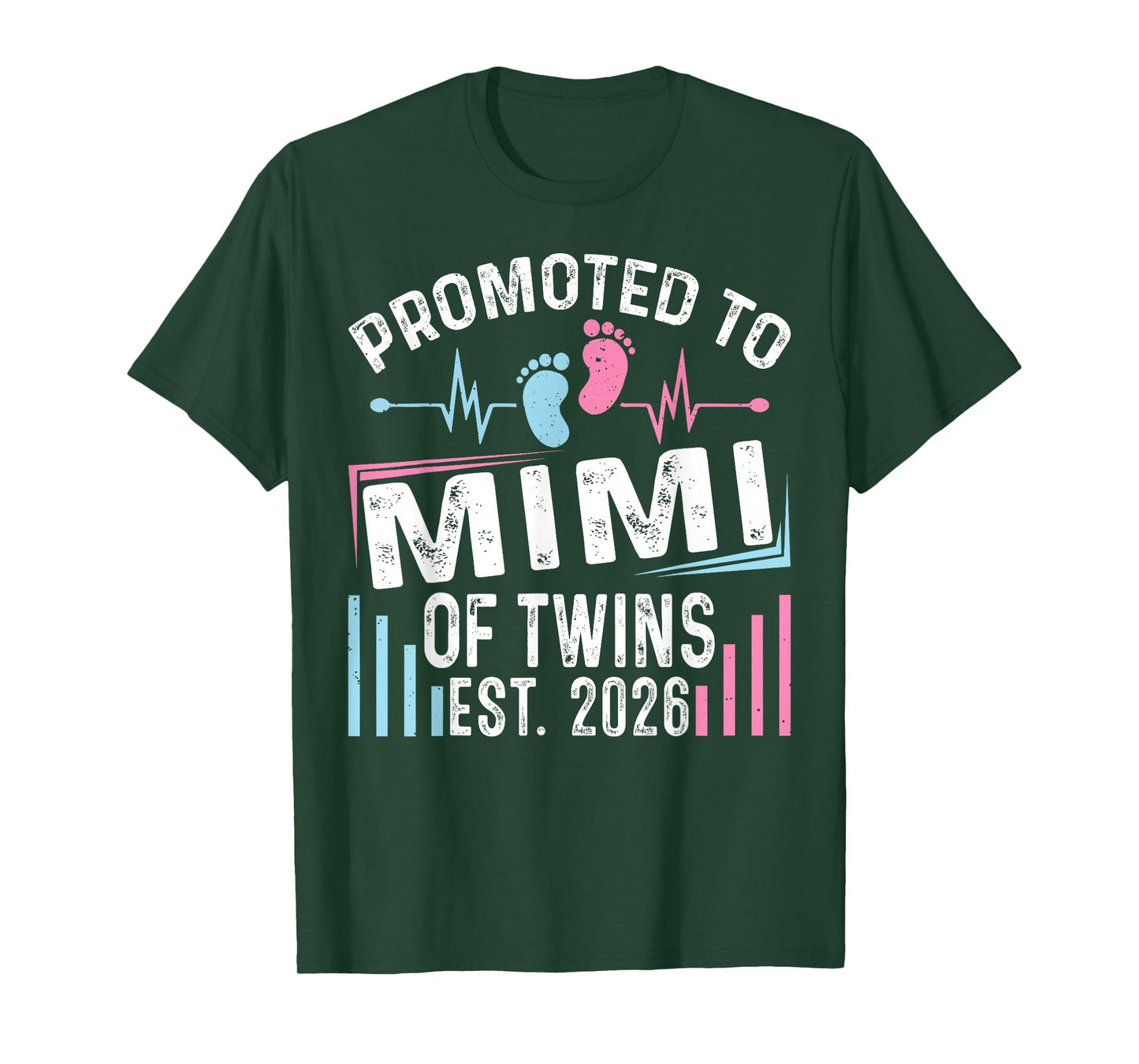 Promoted to Mimi of Twins Est 2026 Baby Shower Vintage T-Shirt