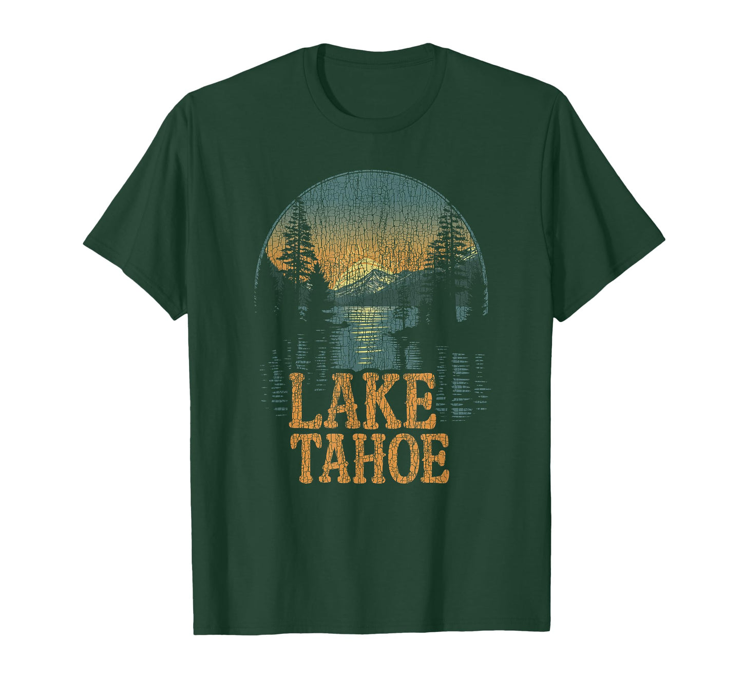 Lake Tahoe -California Mountain Vintage Men Women Kids Retro T-Shirt
