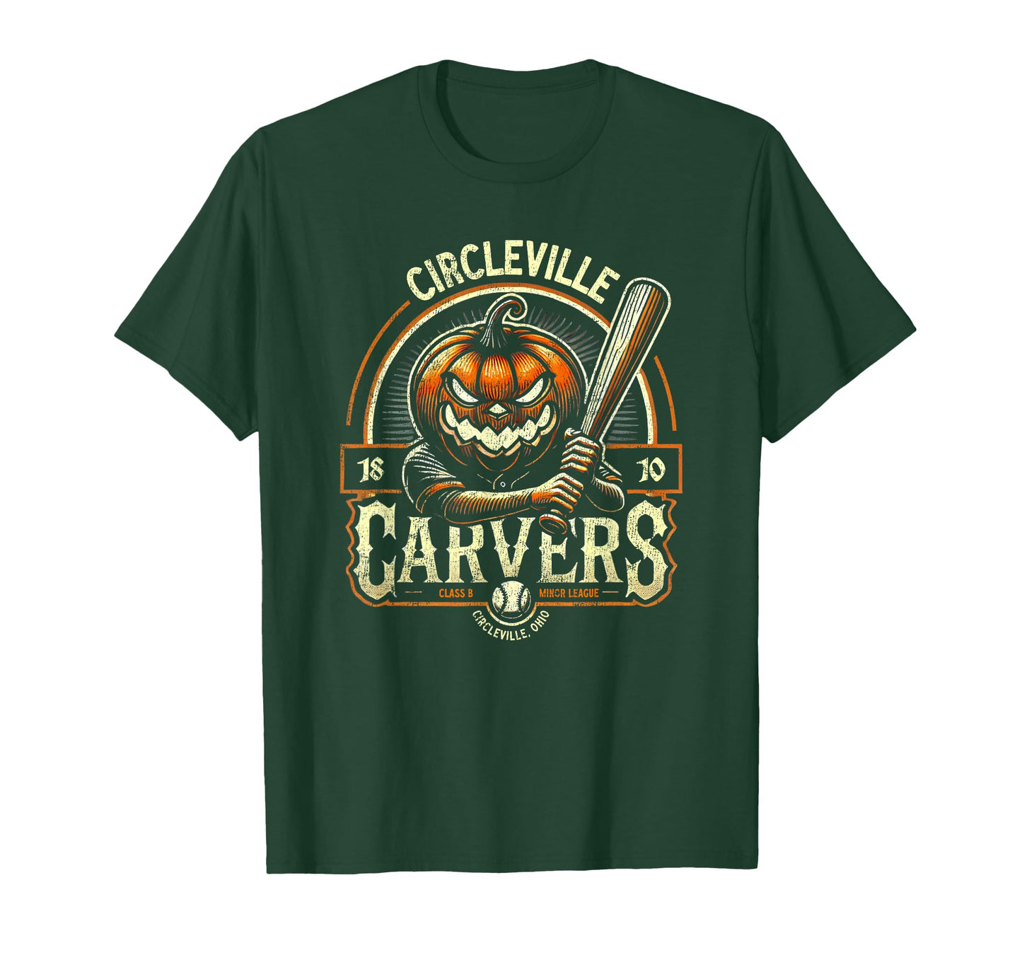 Spooky Halloween Circleville Carvers Minor League Baseball T-Shirt