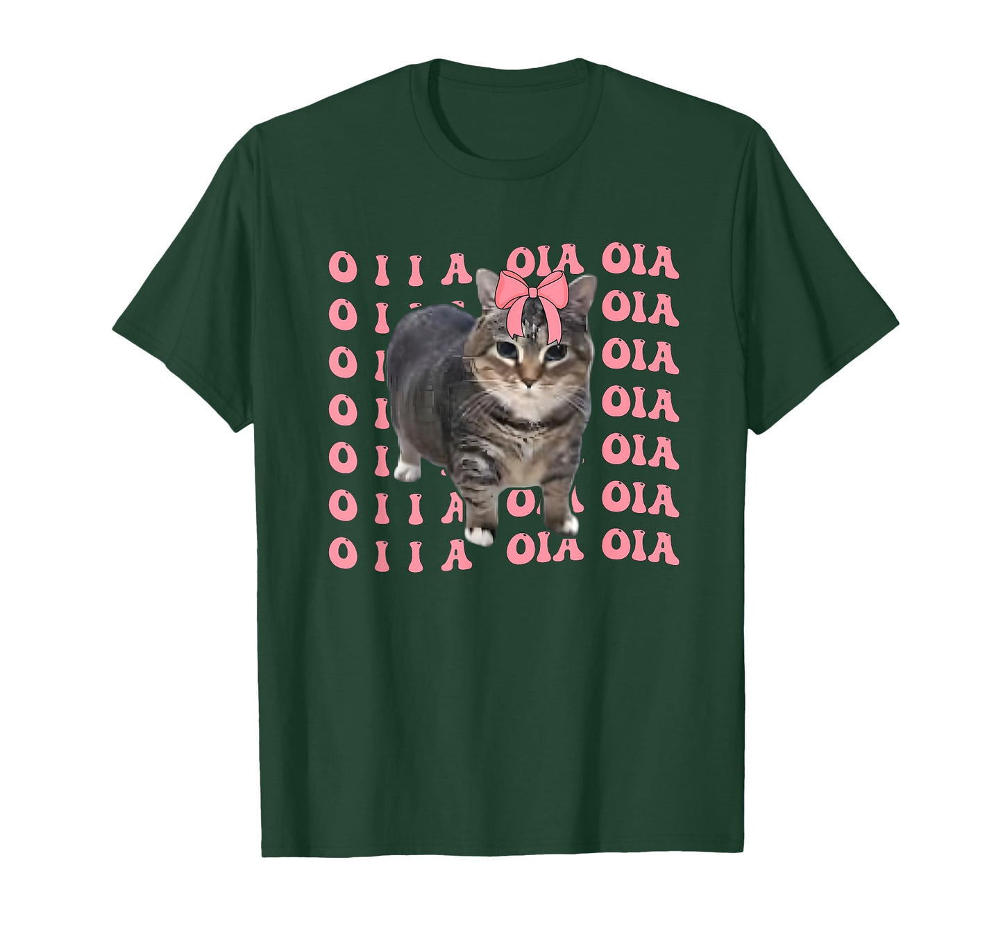 Oia Cat Meme Pink Bow Oiia Cat Coquett Bow Kawai Cat Lover T-Shirt
