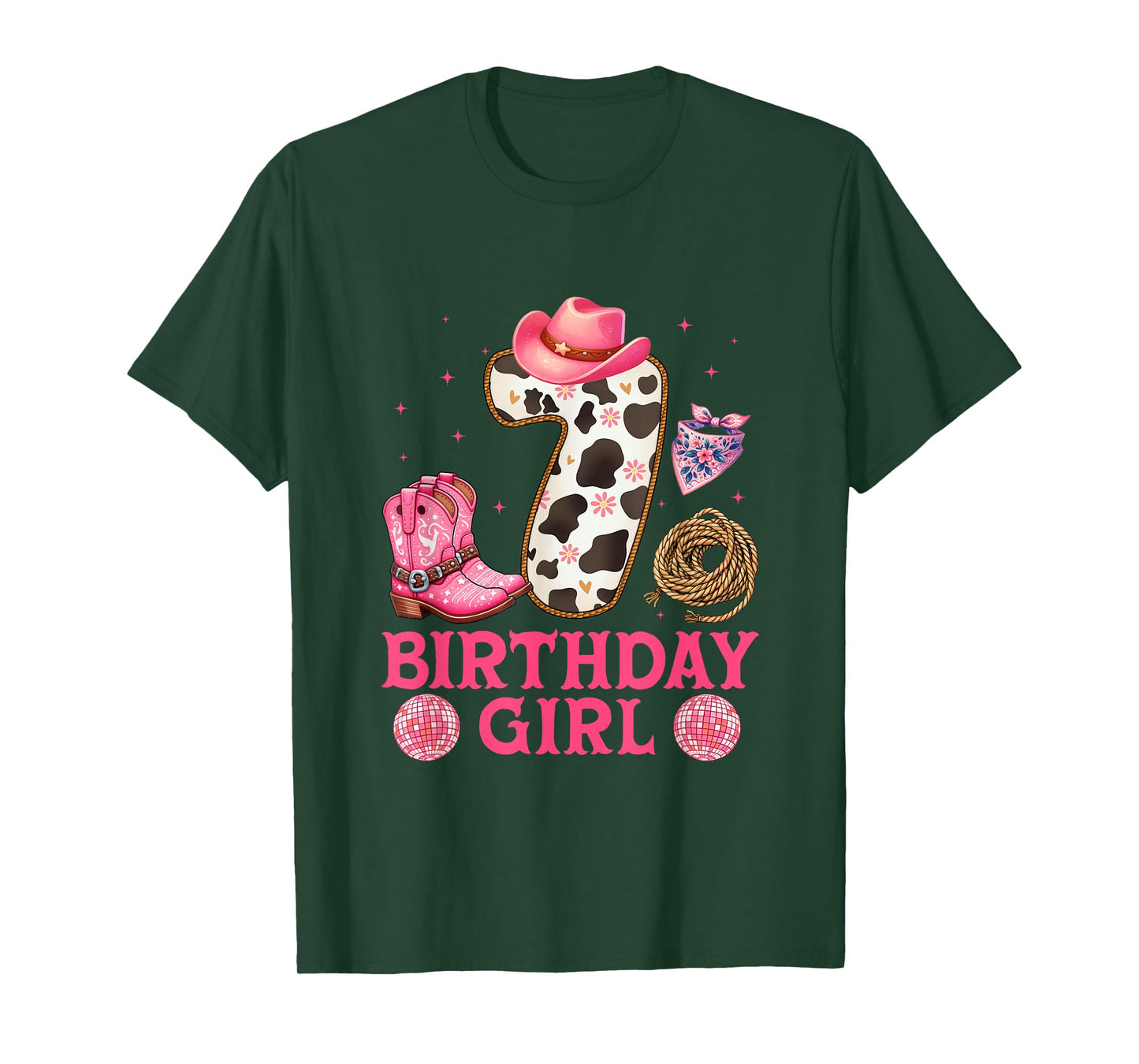 Cowgirl Birthday Girl 7 Years Old Western 7th birthday girl T-Shirt