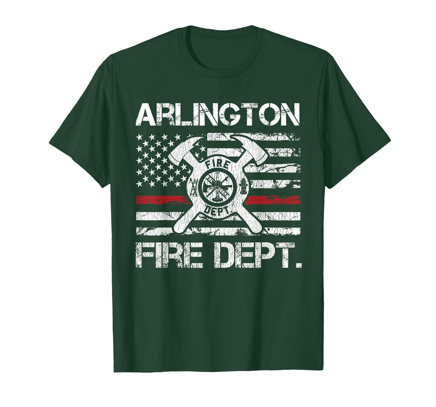 Arlington Texas Fire Department Thin Red Line Logo T-Shirt