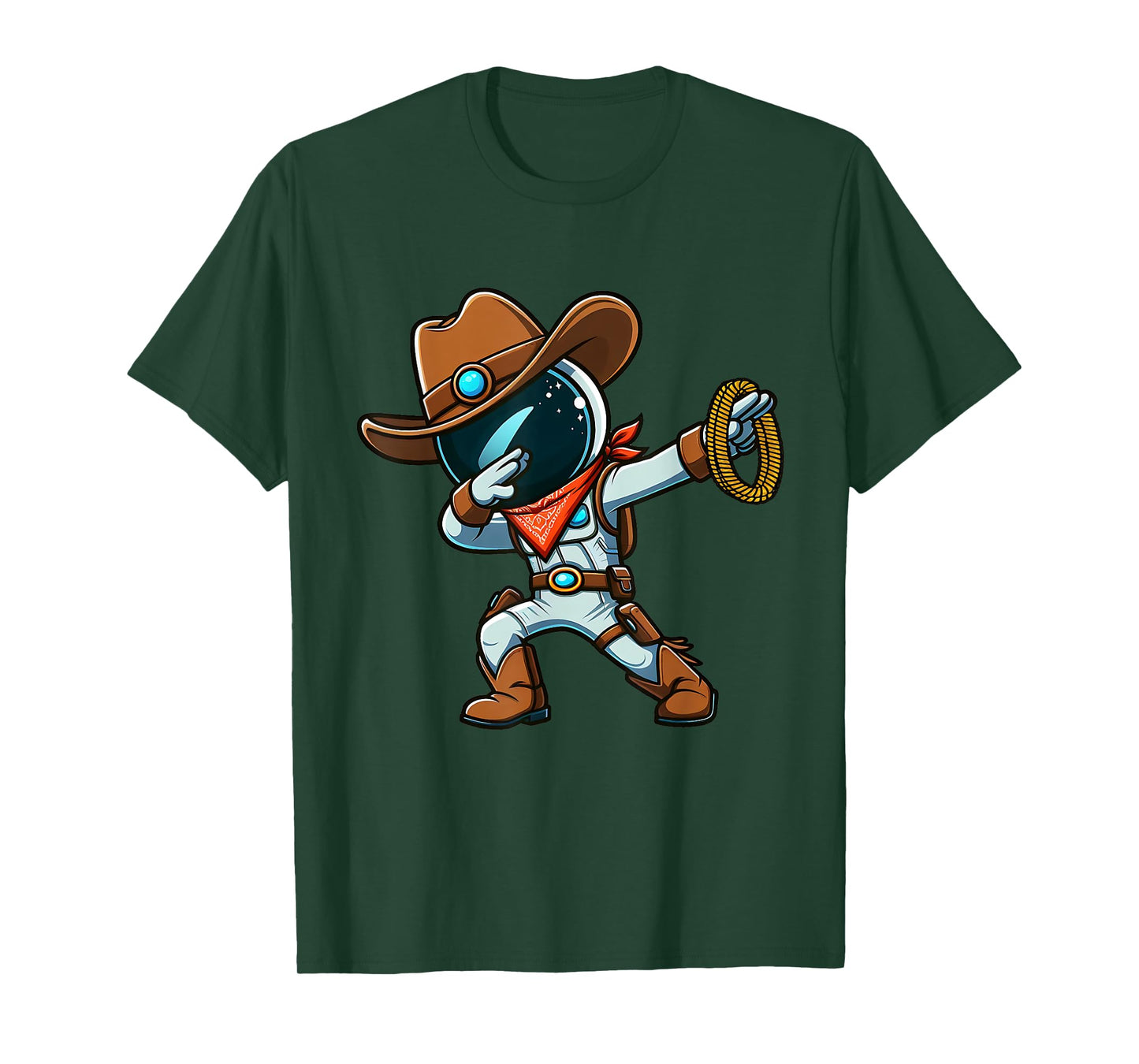 Dabbing Boys Astronaut Cowboy Space Halloween T-Shirt