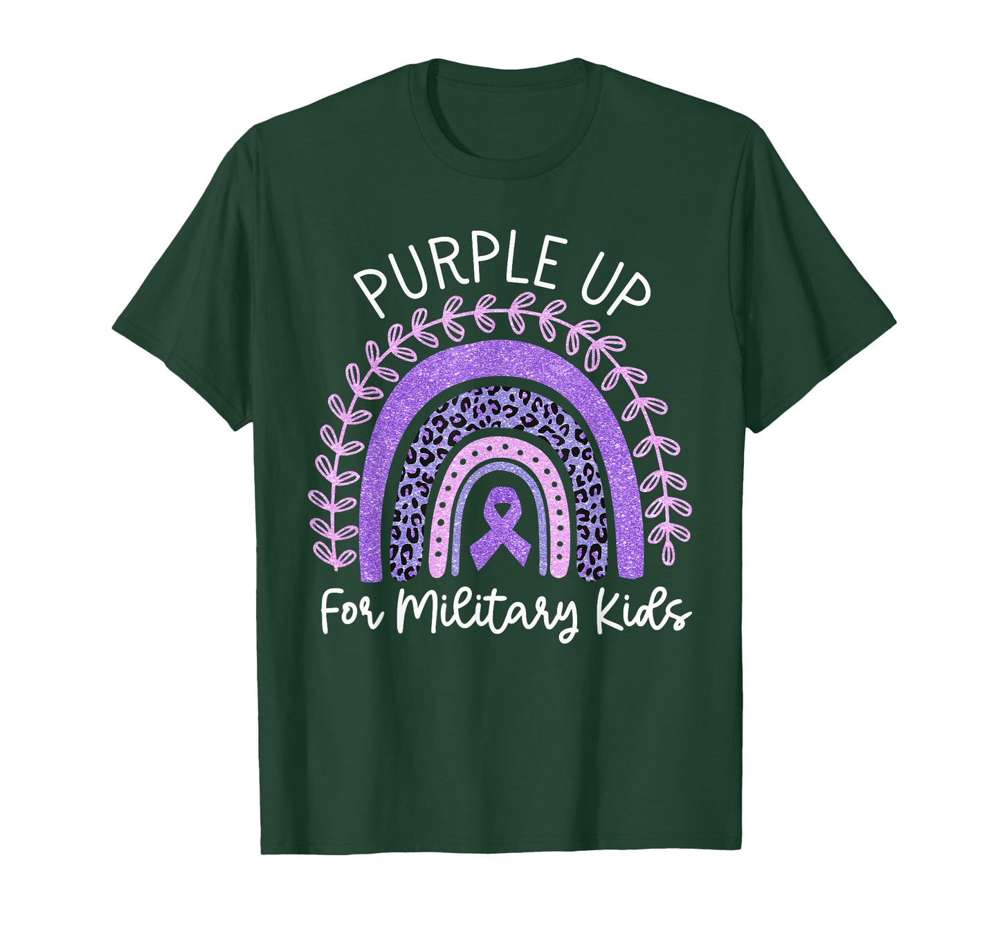 Purple Up for Military Kids Month Military Child Rainbow T-Shirt