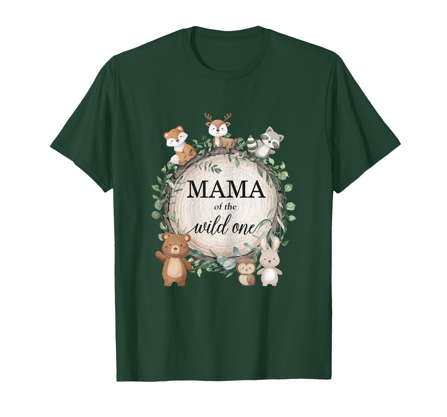 Mama of the Wild One Woodland Forest Animals 1st Birthday T-Shirt
