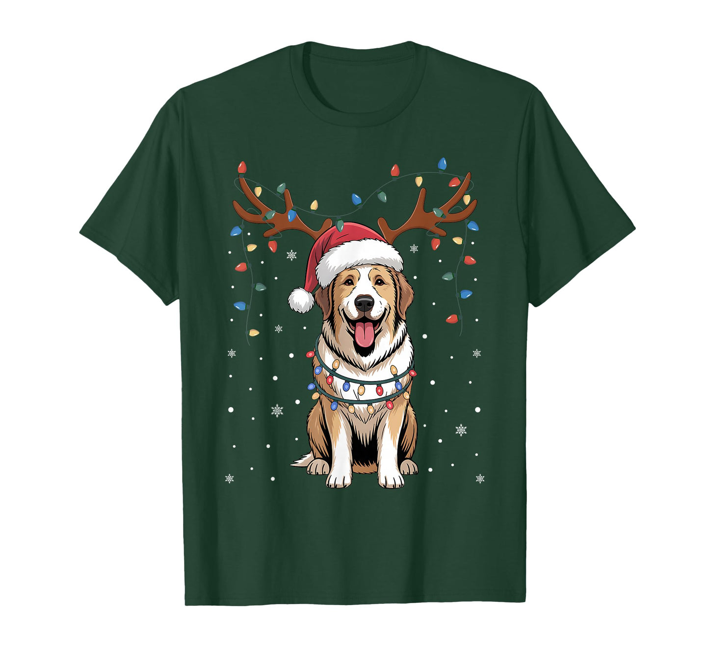 Christmas Great Pyrenees Dog Santa Reindeer Xmas Pet Dogs T-Shirt