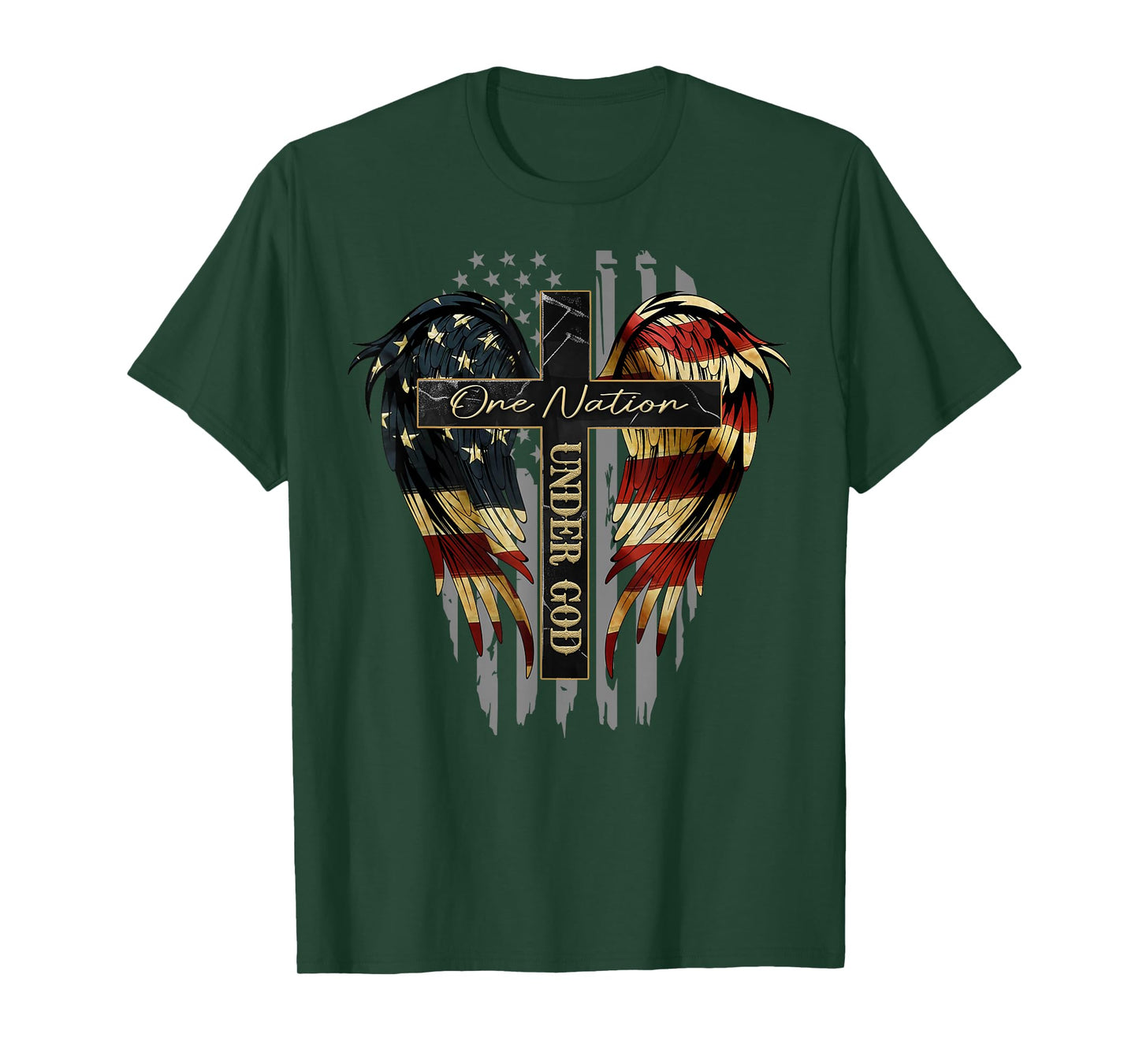One Nation Under God Cross Wings – Patriotic Christian Gift T-Shirt