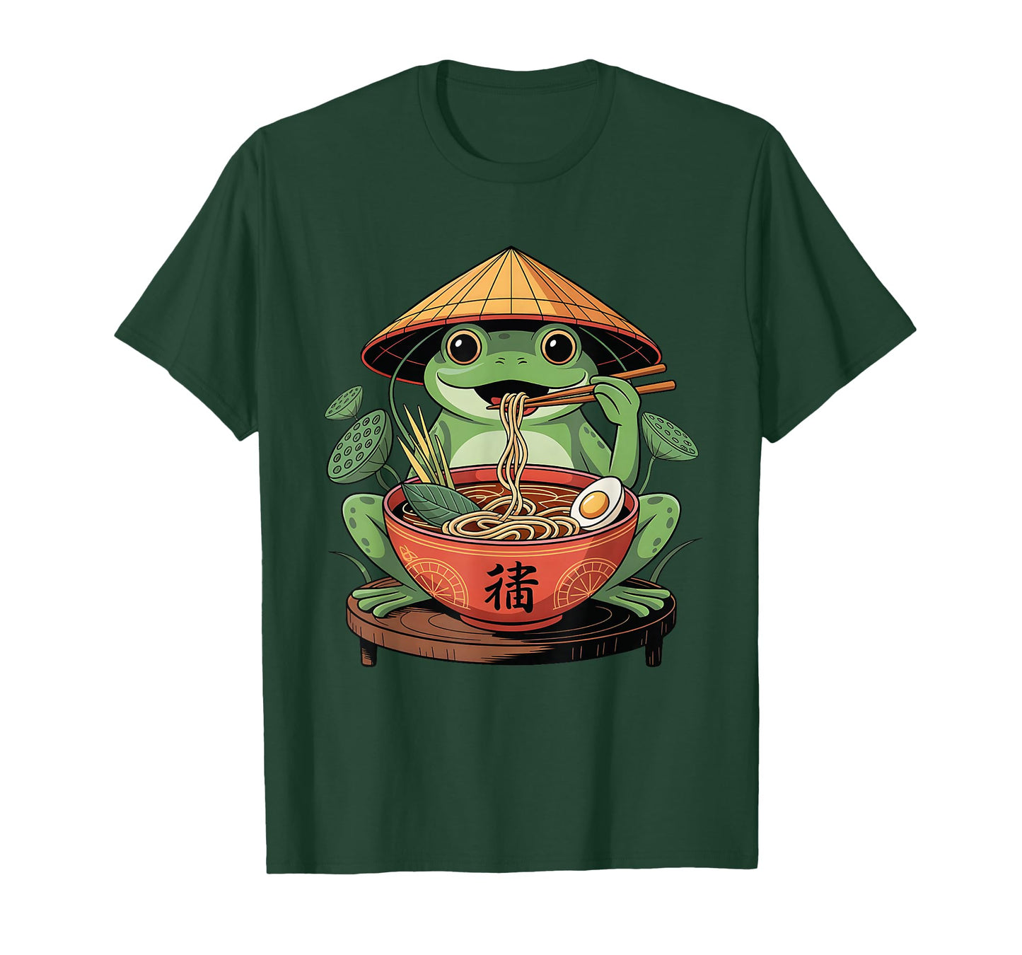 Frog Eating Ramen Kawaii Neko Japanese Noodles Anime Lovers T-Shirt