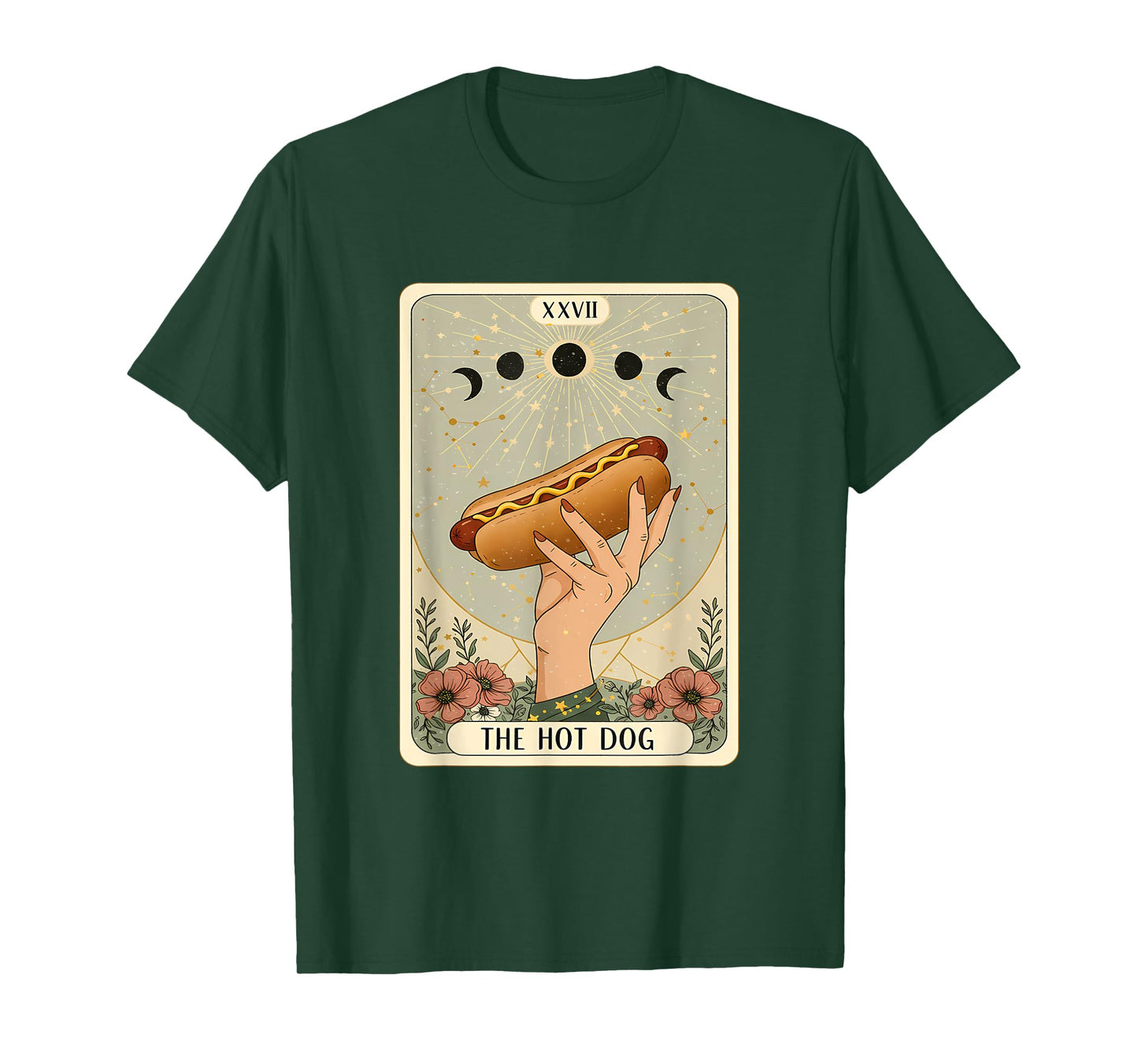 The Hot Dog Tarot Card Funny Mystic Food Humor Graphic T-Shirt for Men Women Kids