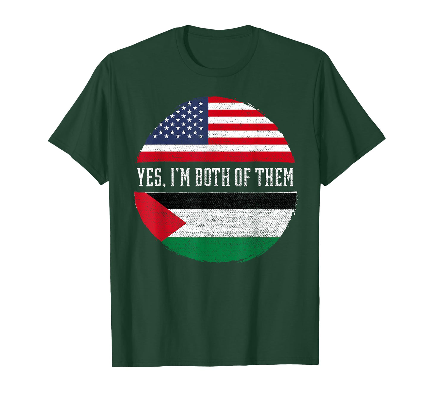 Half American Half Palestinian USA Flag Palestine Heritage Women Kids Men T-Shirt