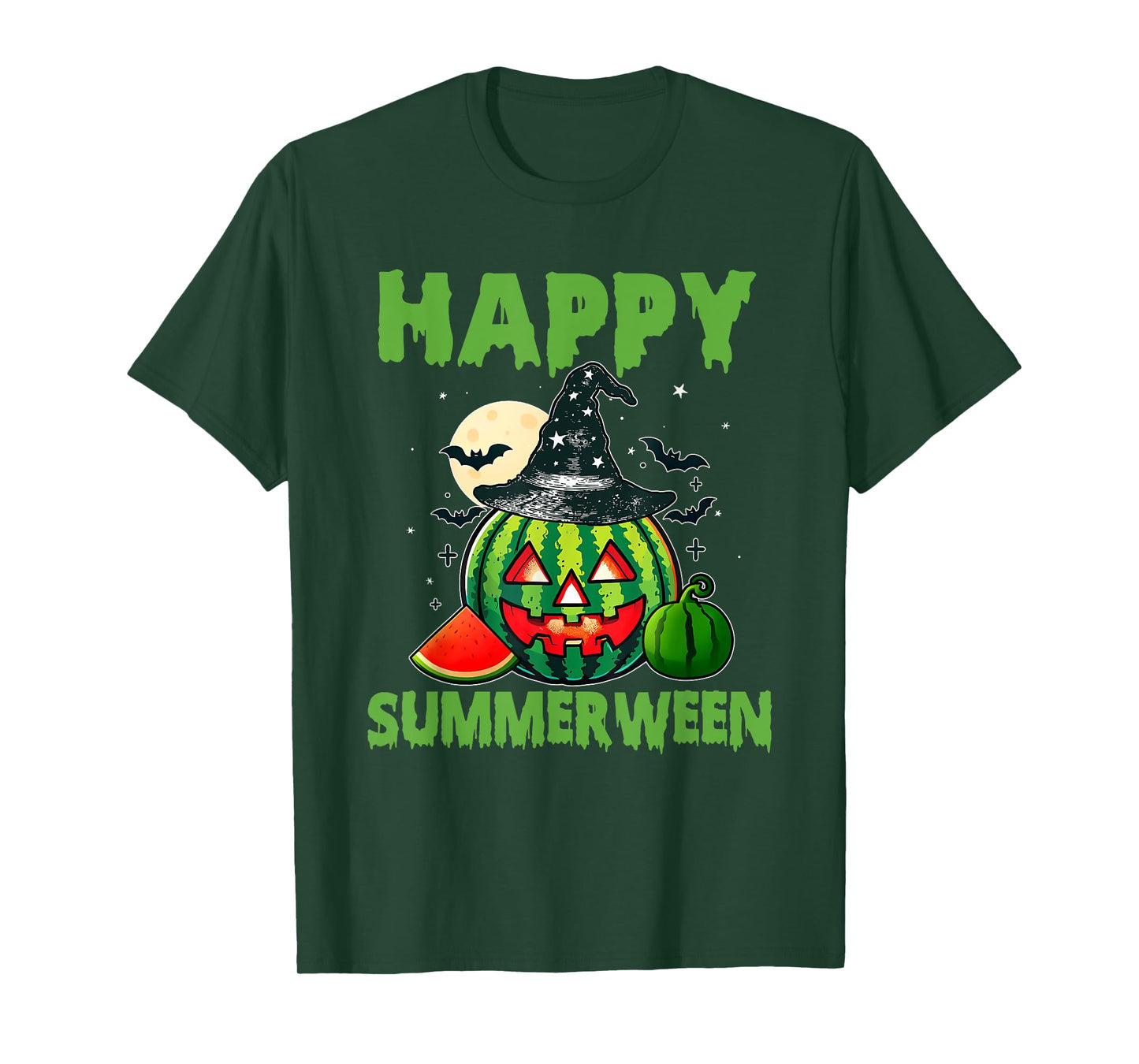 Watermelon-o'-lantern Happy Summerween Summer Watermelon T-Shirt