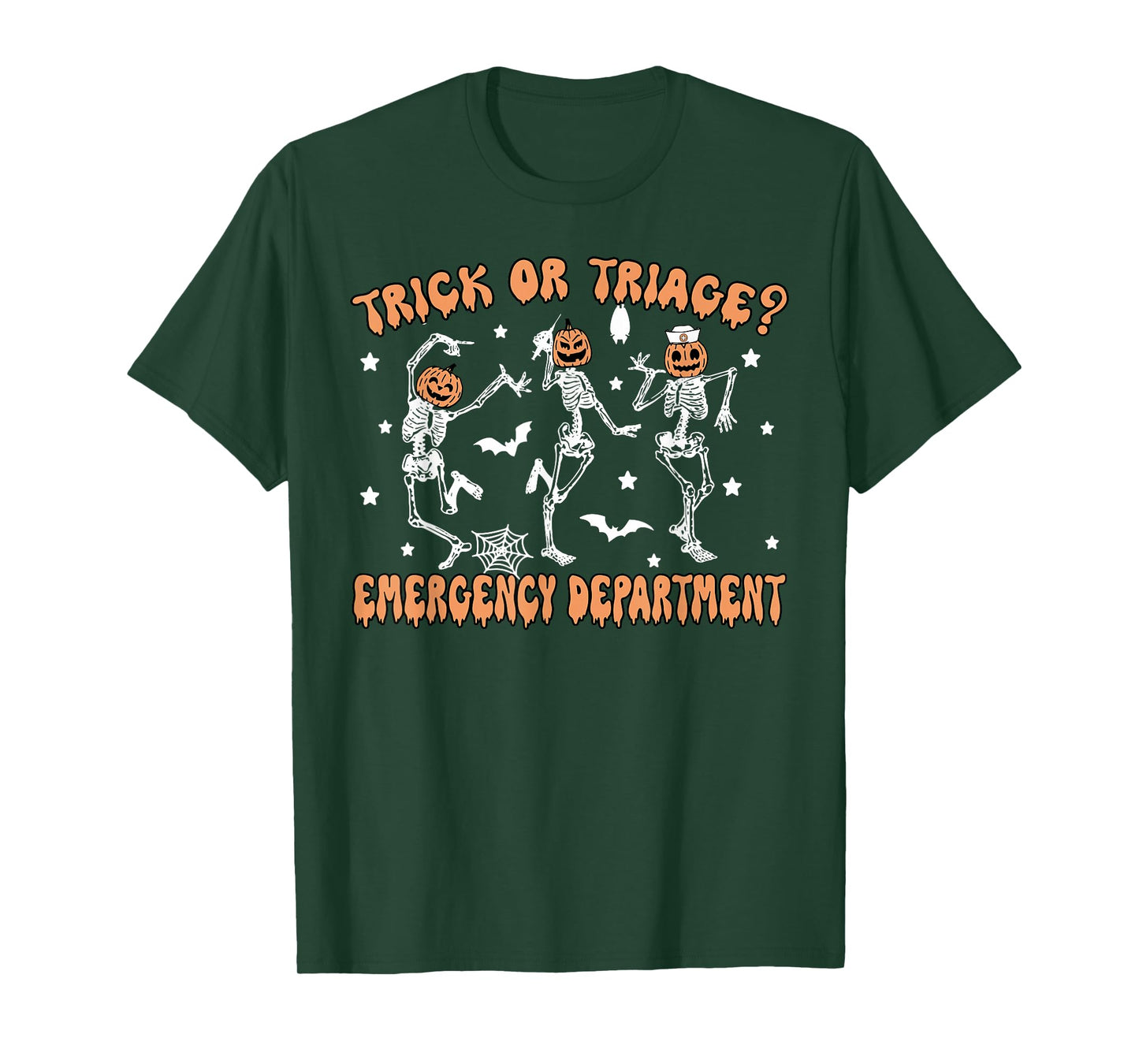 Trick Or Triage Emergency Department ER Skeleton Halloween T-Shirt