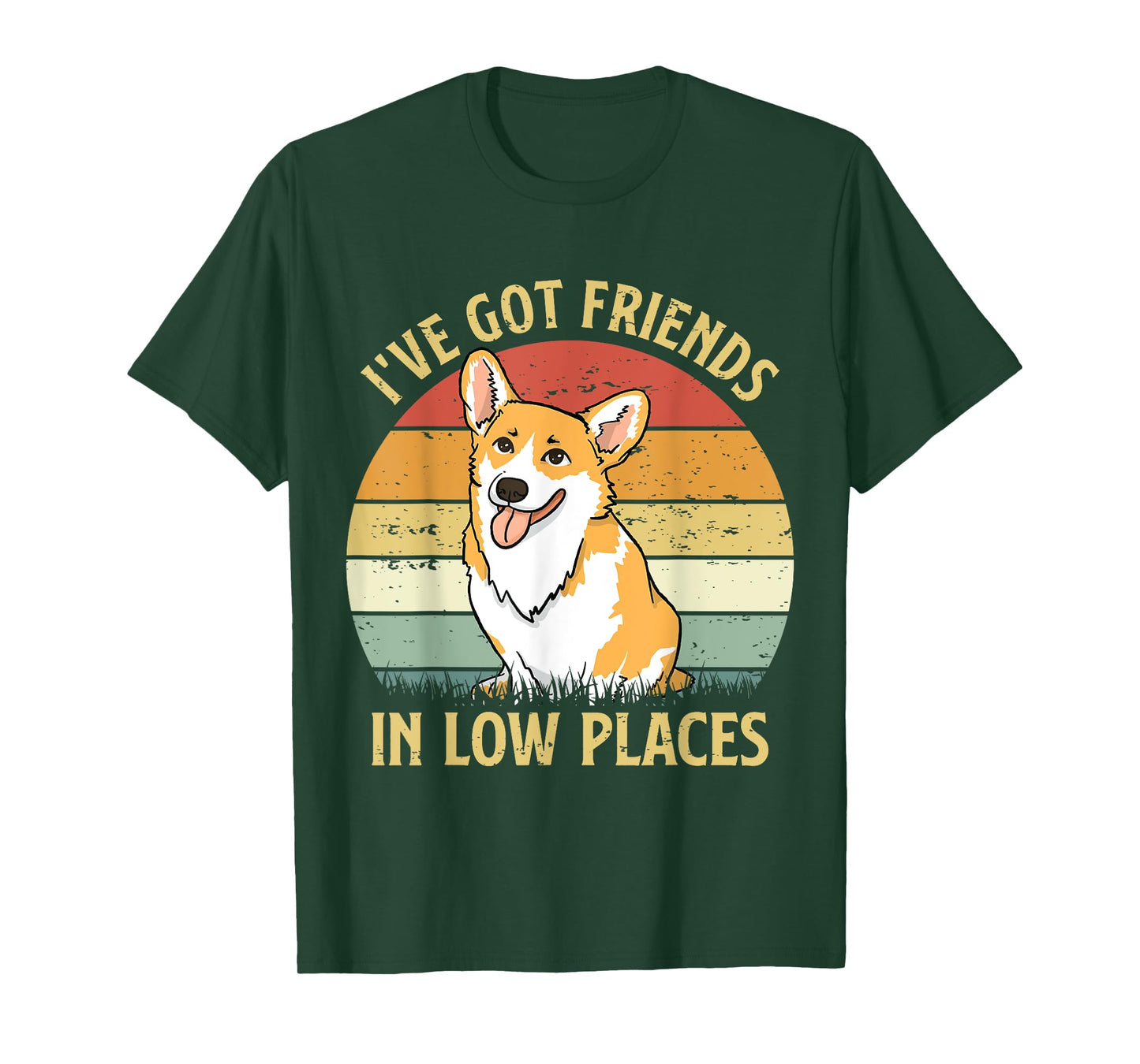 Retro I've Got Friends In Low Places Welsh Corgi Dog Lovers T-Shirt