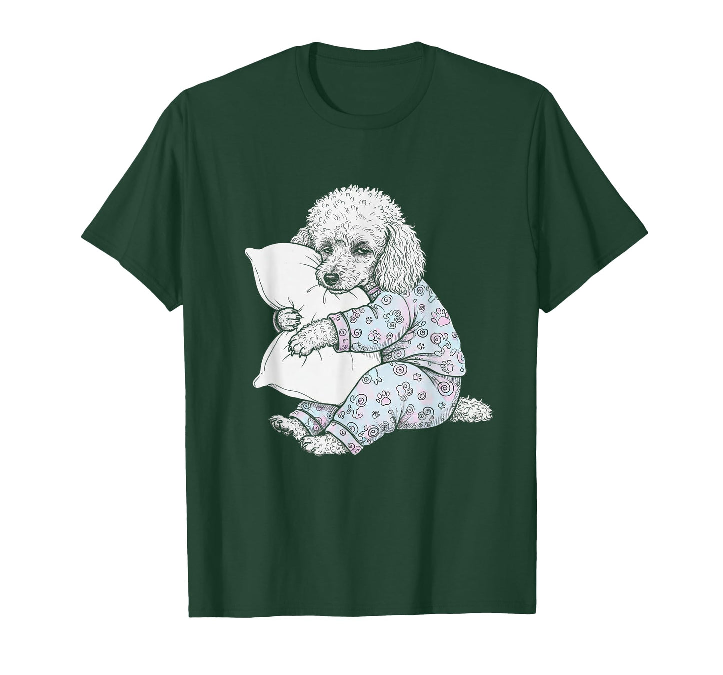 Funny Sleepy Poodle Pajama Women Men Kids Girls Boys T-Shirt