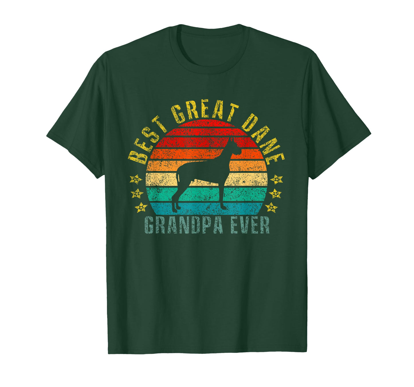 Best Great Dane Grandpa Ever Funny Retro T-Shirt