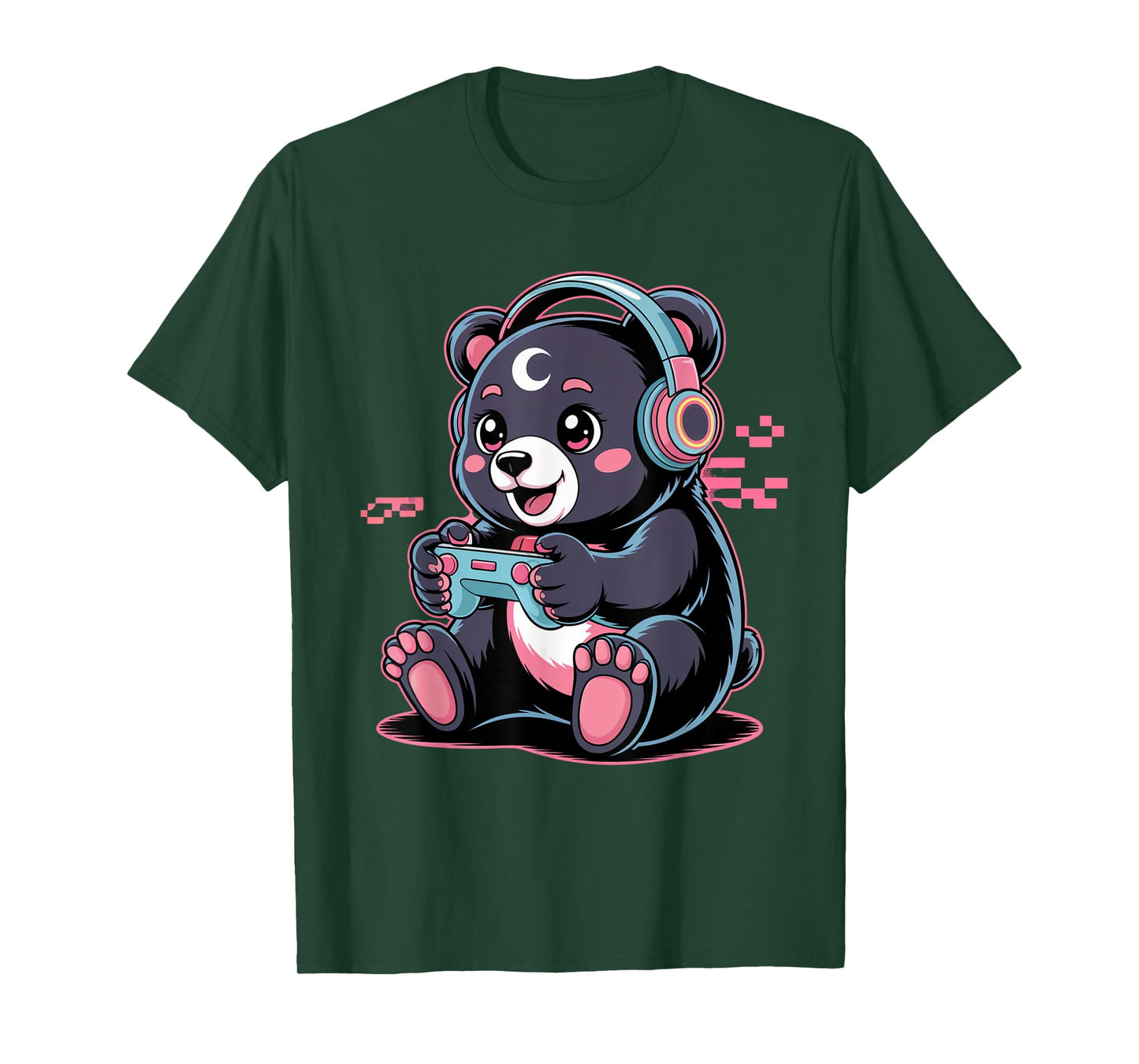 Gamer Bear Video Game Kawaii Goth Girl Clothes Pink Goth T-Shirt